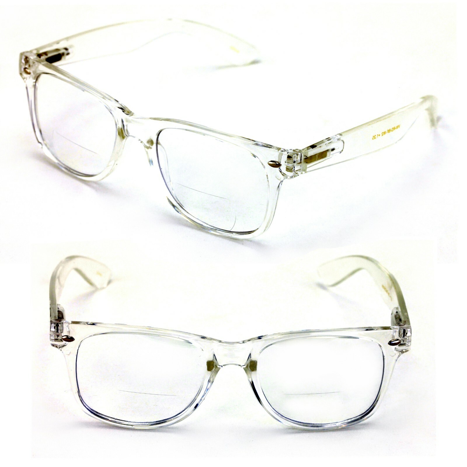 2 Pairs of Transparent Frame Bifocal Reading Glasses - Retro Bi-Focal Reader 2 Pairs of Transparent Frame Bifocal Reading Glasses - Retro Bi-Focal Reader