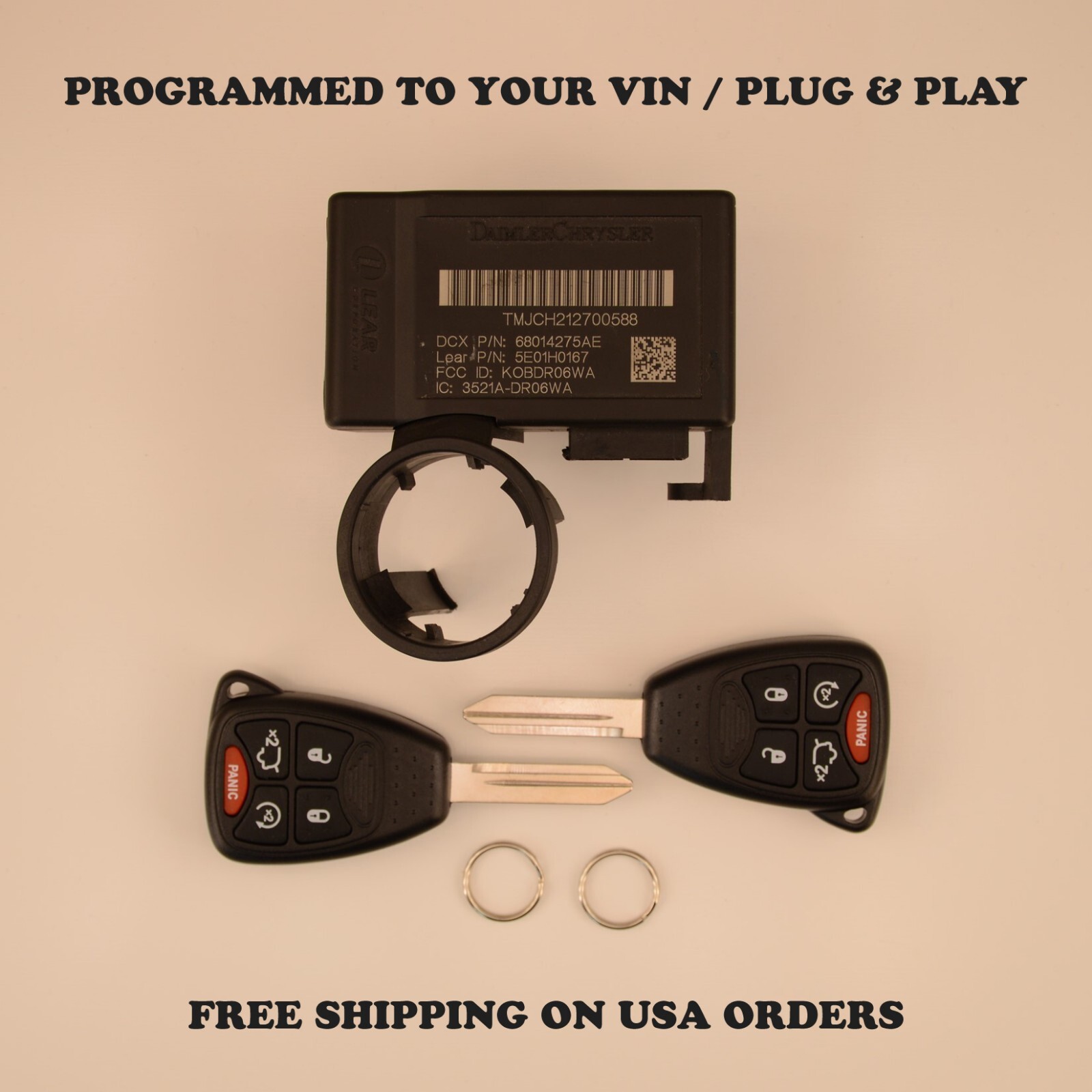2008-2011 Dodge Durango Dakota Immobilizer 68014275AE VIN Programmed Plug & Play