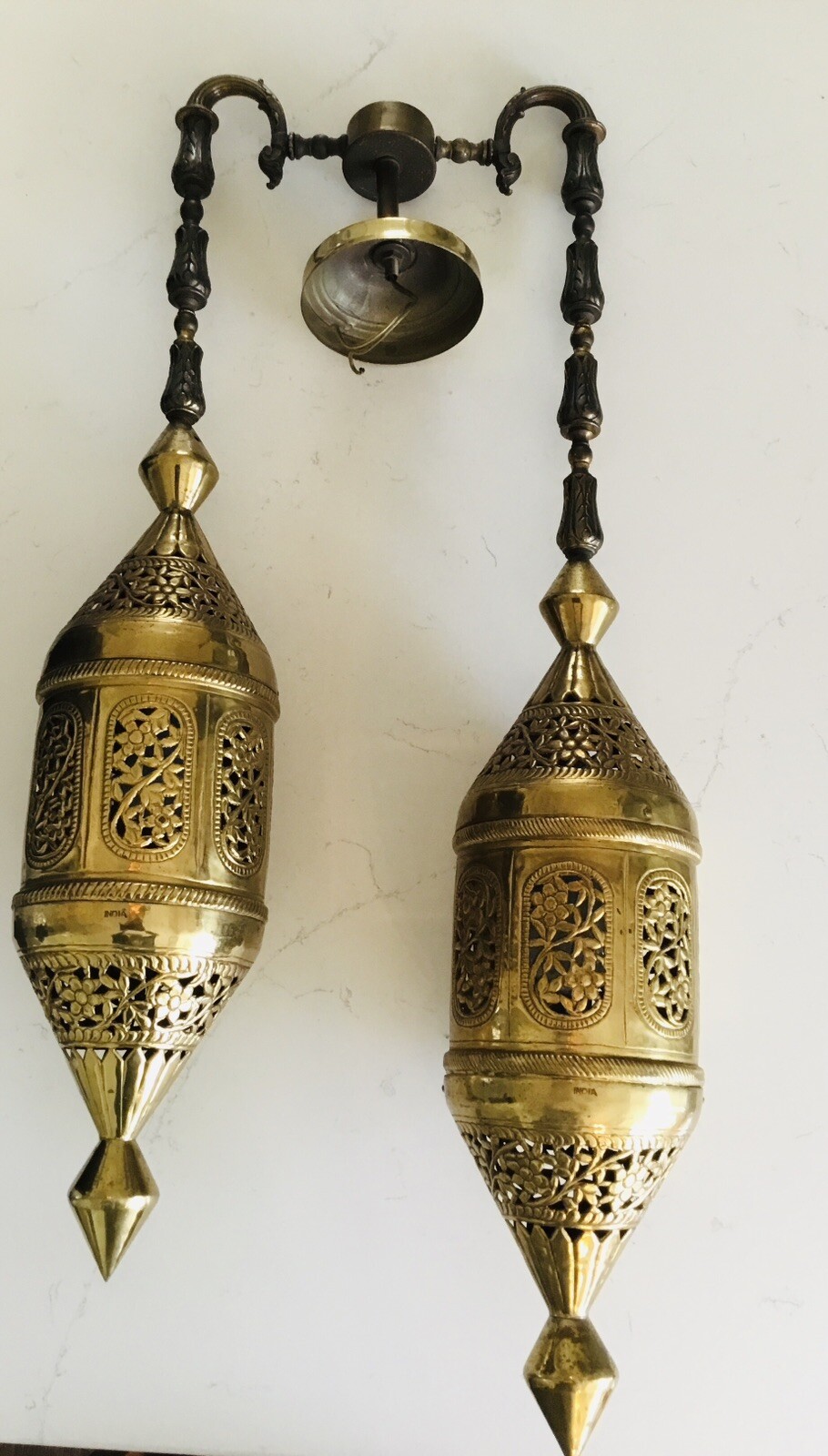 Vintage Moroccan Style Brass Chandelier **RARE**
