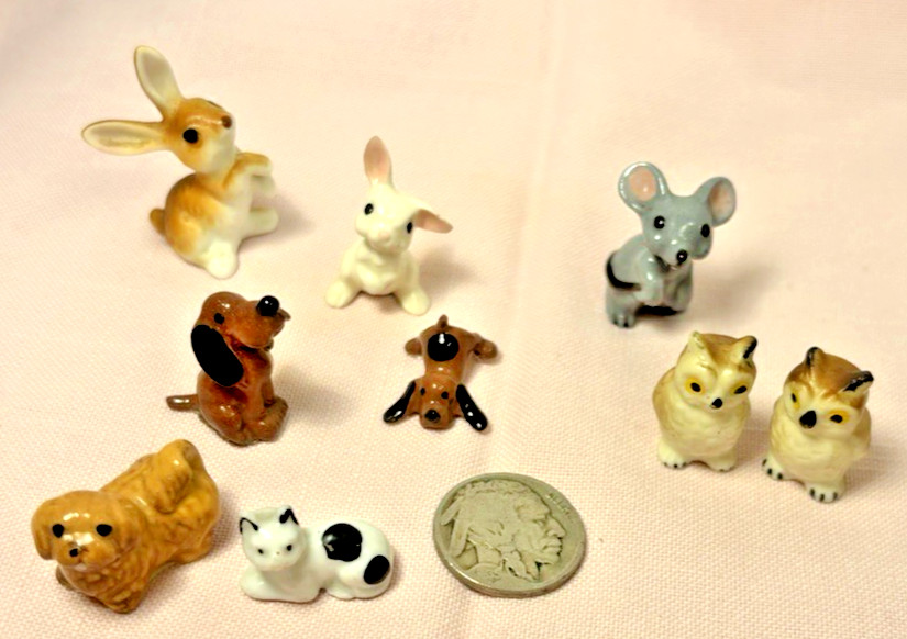 HR Hagen Renaker Miniature Mini Lot of 9 Mixed Animals Bone China Figurines