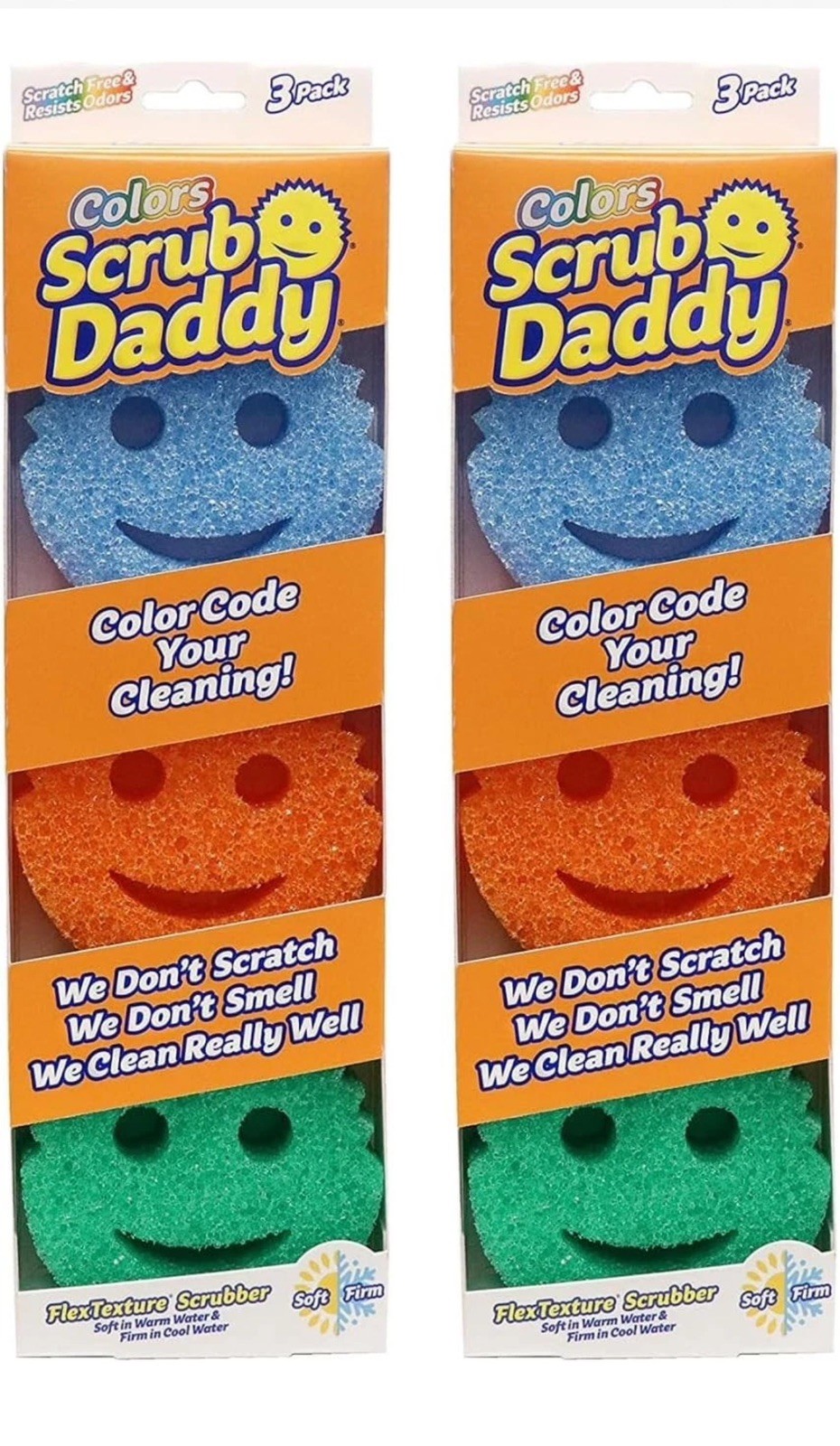 Scrub Daddy Colors Kitchen Sponges - 6 Total Scratch-Free BPA Free NEW Scrub Daddy Colors Kitchen Sponges - 6 Total Scratch-Free BPA Free NEW
