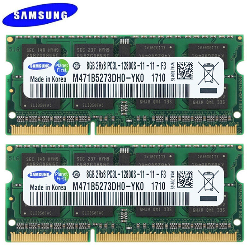 Samsung 16GB 2x8 GB DDR3L 1600 MHz PC3L-12800S SO-DIMM Laptop Memory 1.35V 8G US Samsung 16GB 2x8 GB DDR3L 1600 MHz PC3L-12800S SO-DIMM Laptop Memory 1.35V 8G US