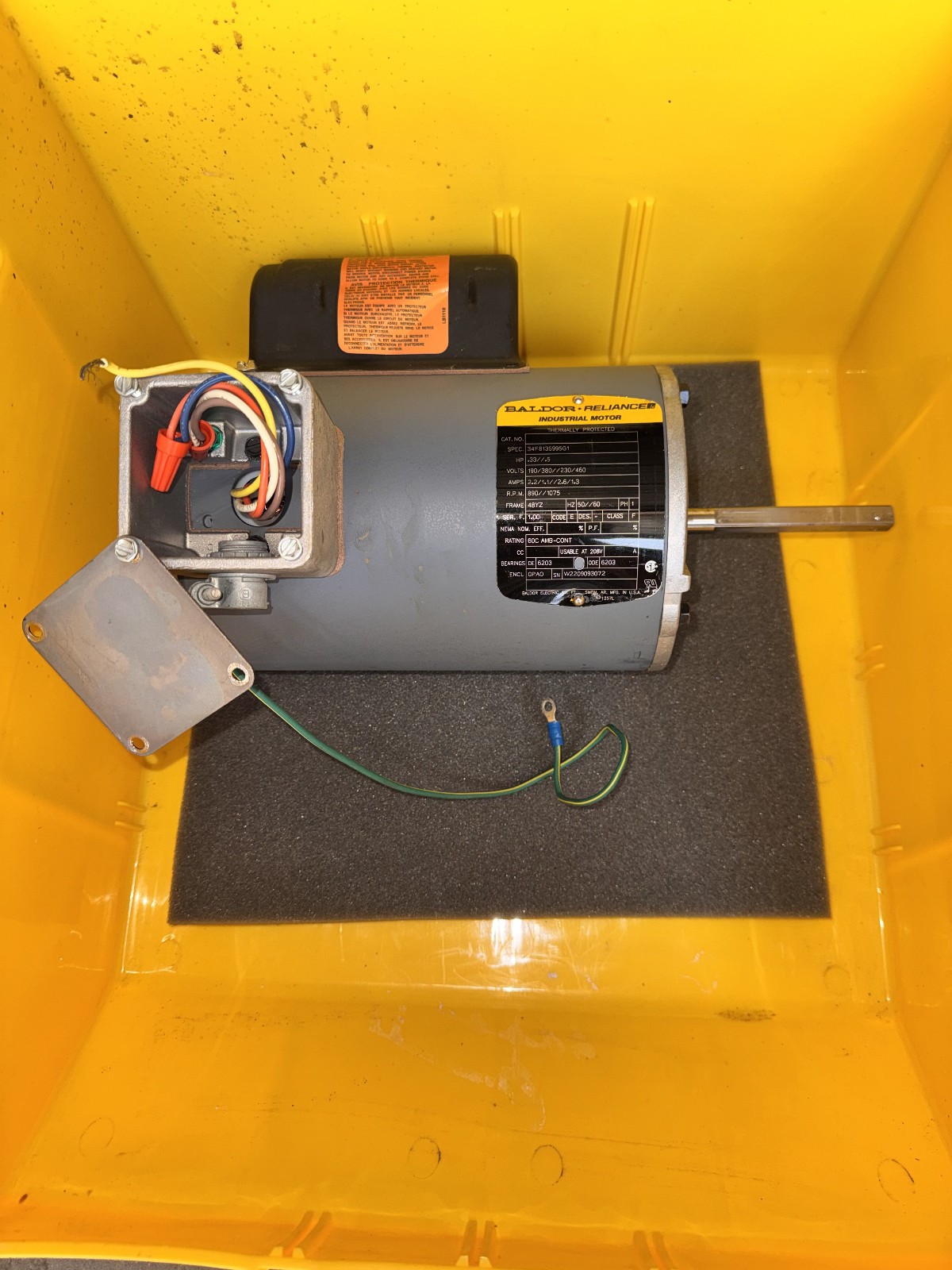 Baldor Reliance 34F813S995G1 Industrial Motor 1/3-1/2HP 208/230/460V 1PH Tested Baldor Reliance 34F813S995G1 Industrial Motor 1/3-1/2HP 208/230/460V 1PH Tested