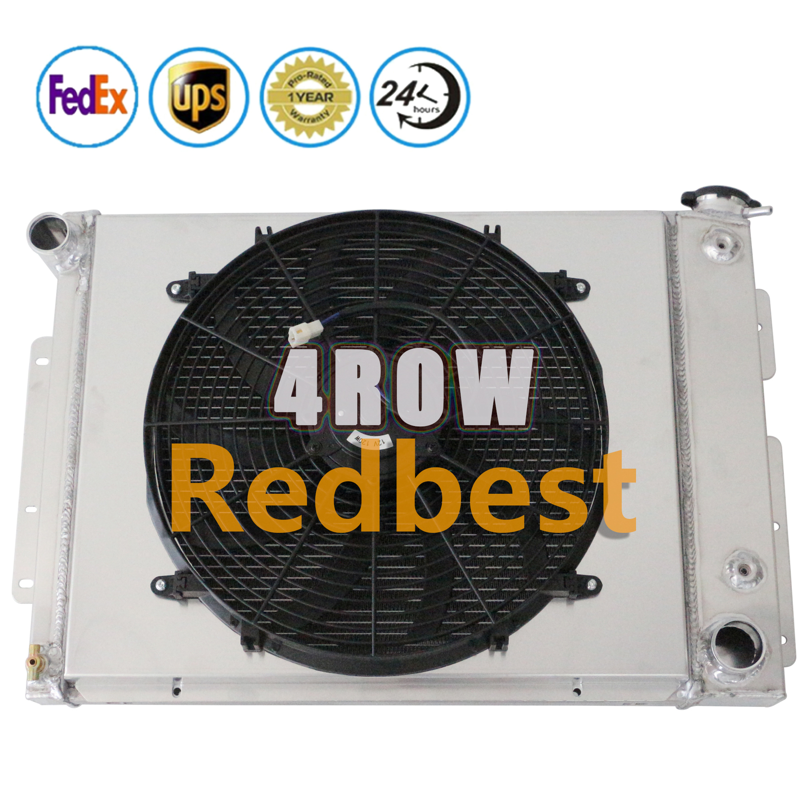 For 1967-69 Chevy Camaro Pontiac Firebird AT MT 4 Row Alu Radiator+Shroud+16