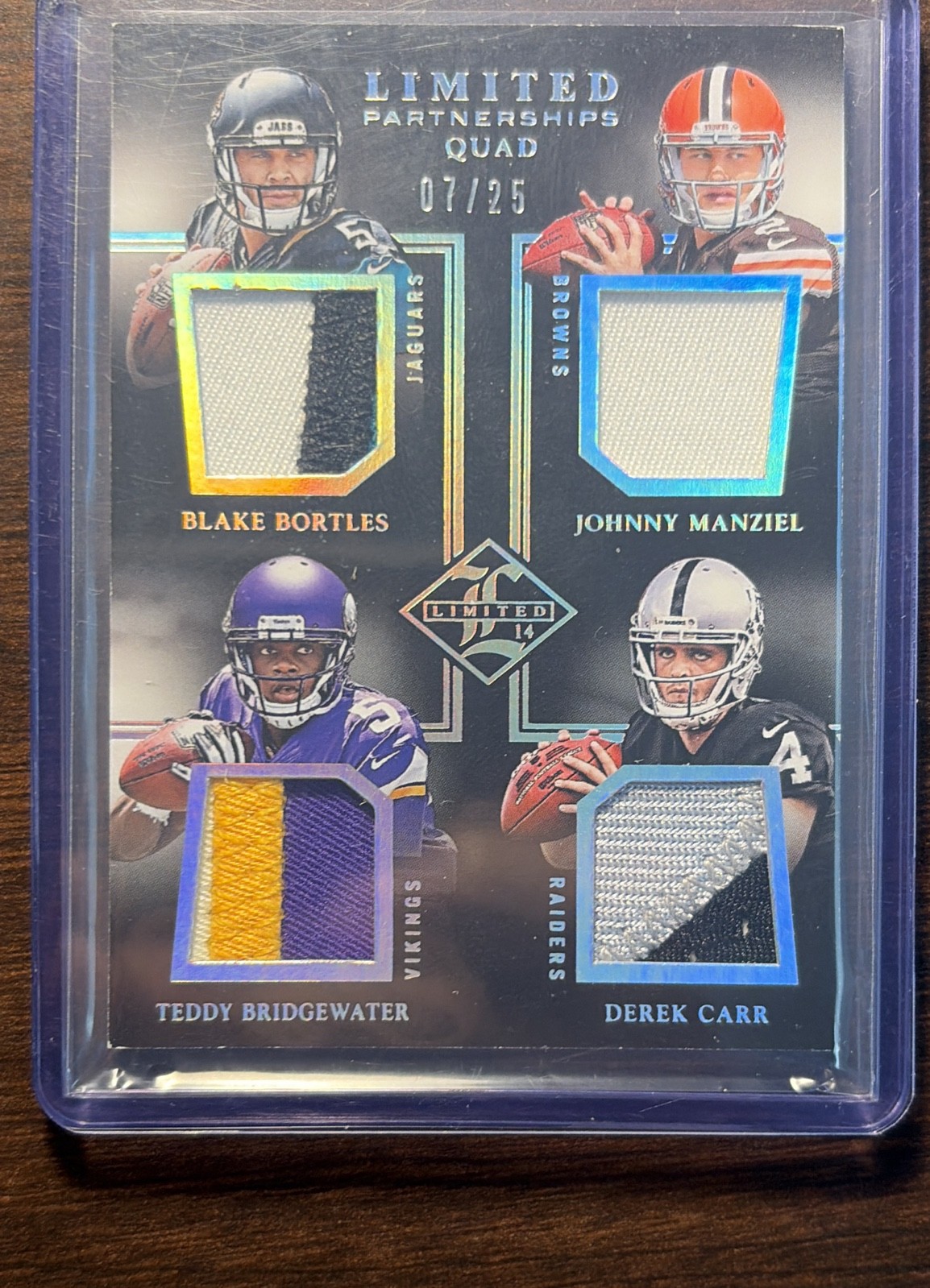 2014 Panini Limited - Limited Partnerships Quad Materials #LP4-QB /25 (MEM, RC)