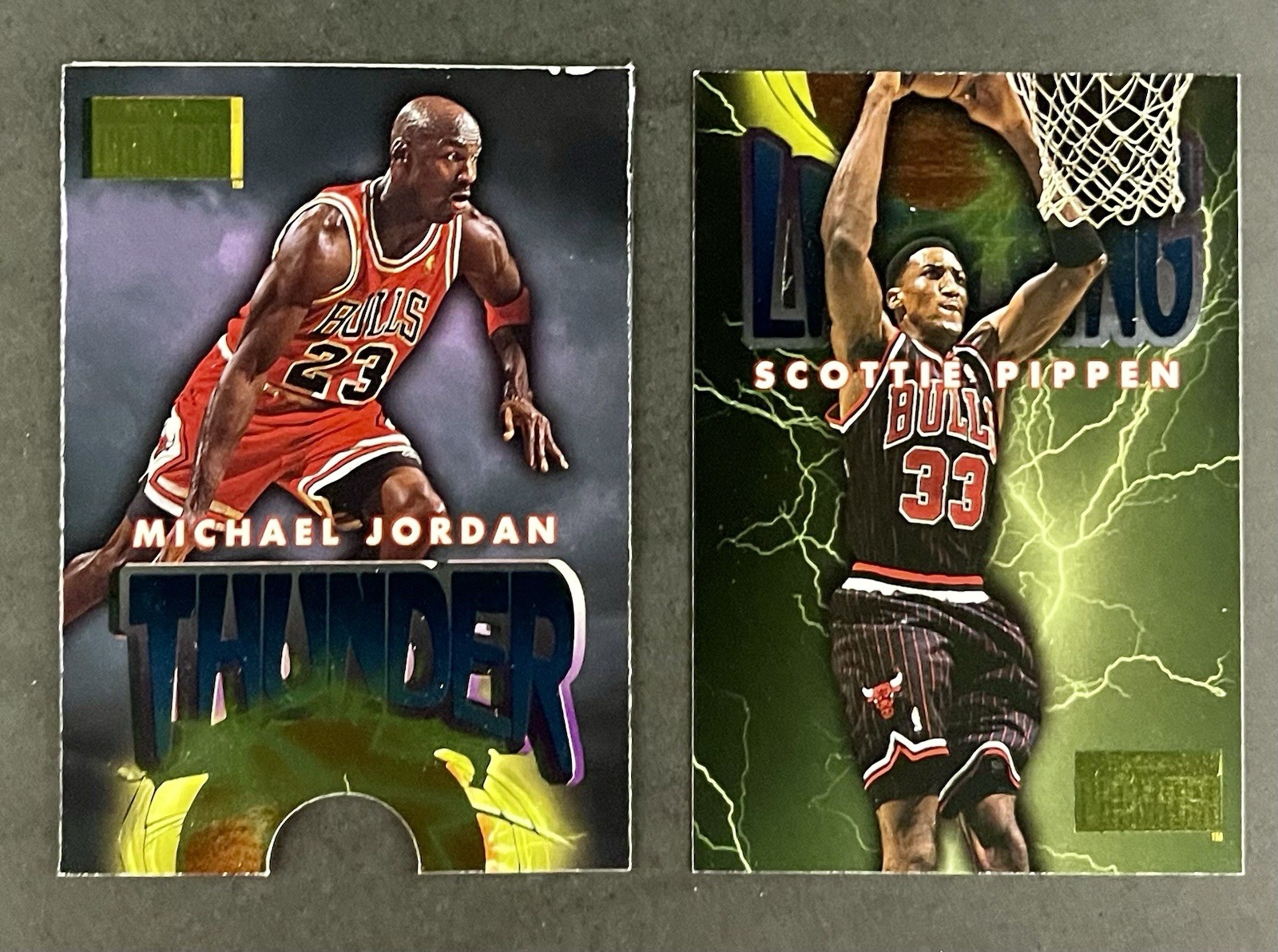 1996-97 Skybox Premium - Thunder and Lightning Michael Jordan Pippen 1996-97 Skybox Premium - Thunder and Lightning Michael Jordan Pippen