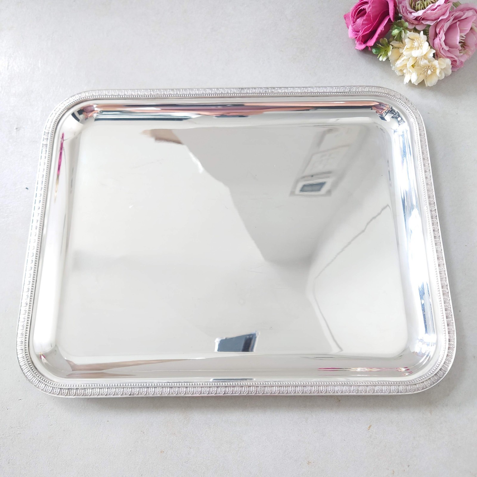 Christofle Silverplate Tableware Malmaison Tray Excellent