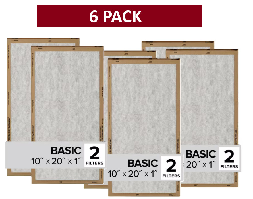 Filtrete 3M 10x20x1  MERV 1 Basic Basic Flat Air Filter 6 PACK