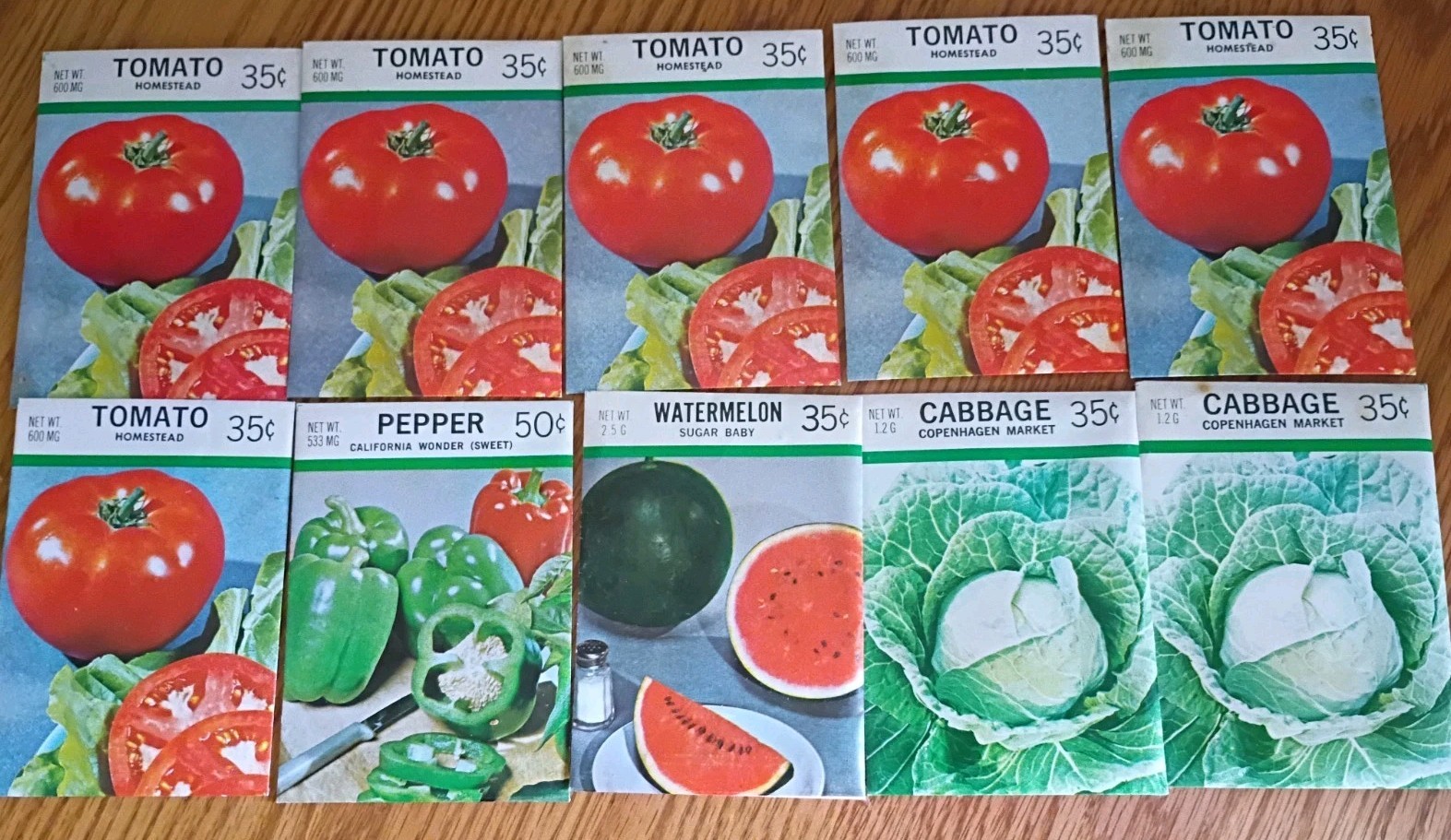 10 Packs Vintage 1977 Garden Vegetable Seed Packs Lot 3