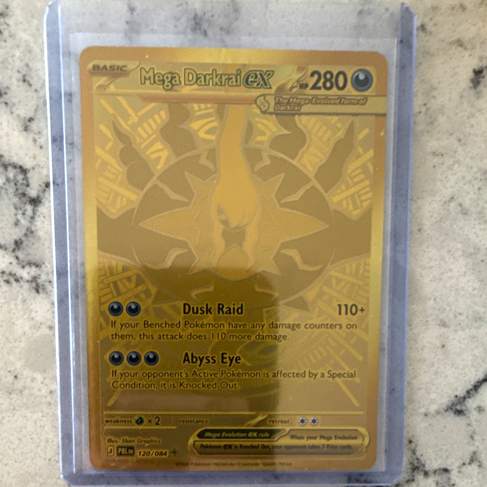 Mega Darkrai EX 120/084 Secret Rare Gold Full Art Holo EN Black & White Mega Darkrai EX 120/084 Secret Rare Gold Full Art Holo EN Black & White