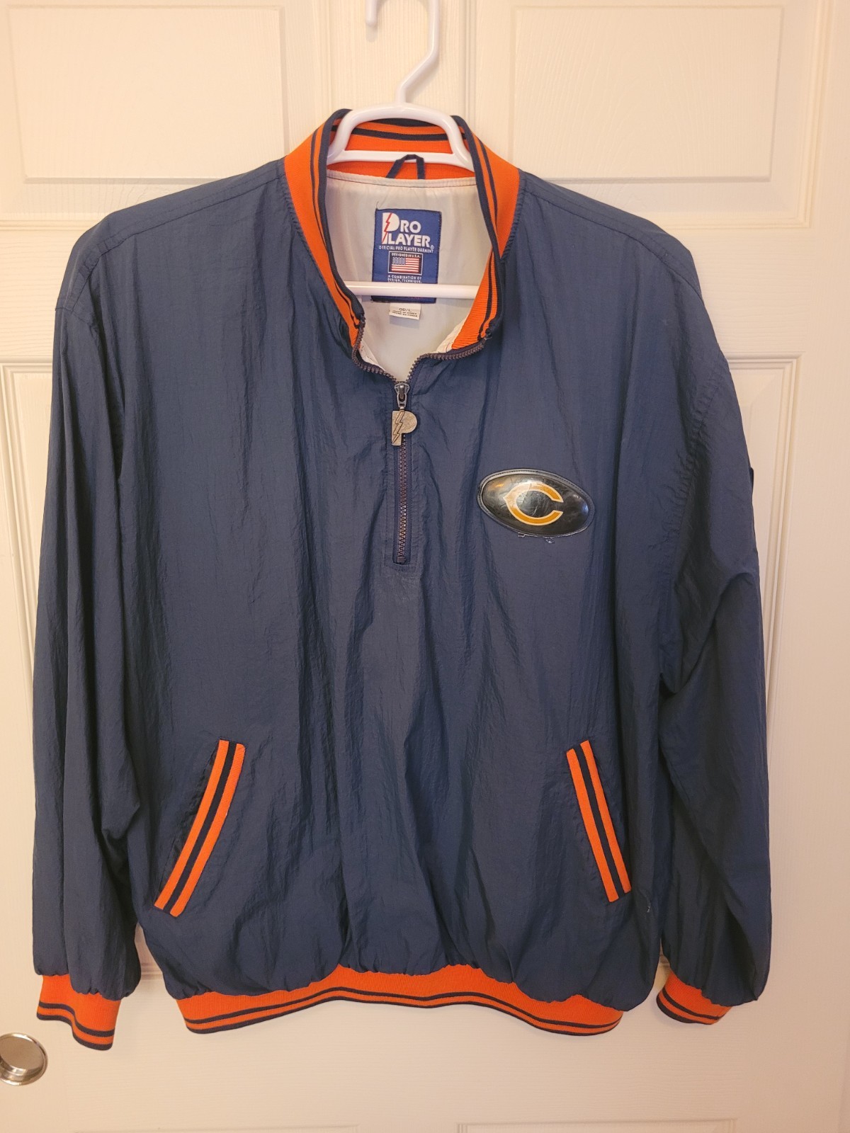 Vintage Chicago Bears Pullover 1/4 Zip Pro Player Lined Mens L