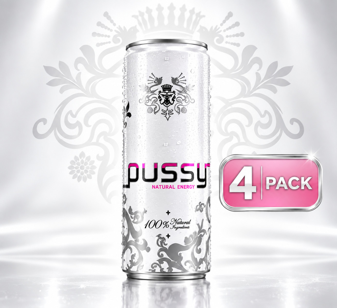 Pussy Natural Energy Drink – 4/6/12/24 Pack – Natural Formula – 