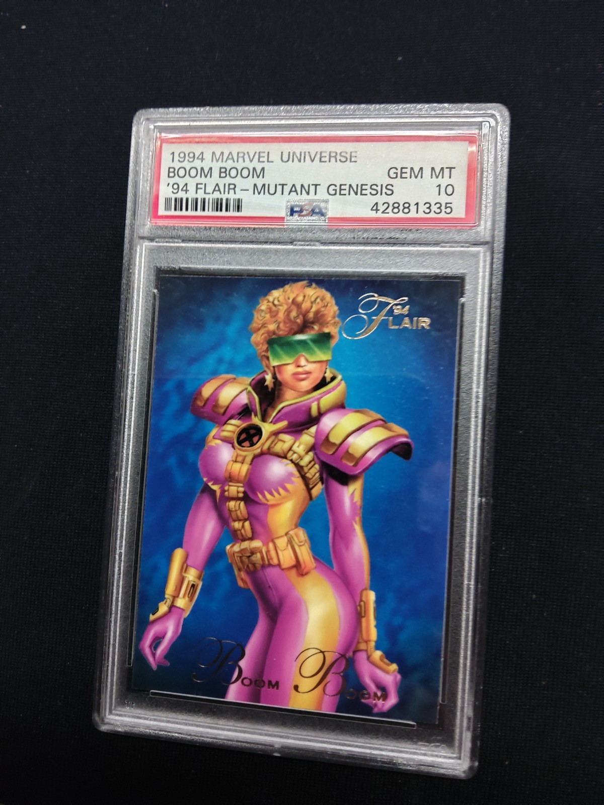 1994 Flair Marvel Comics X-Force Mutant Genesis Boom Boom PSA 10  POP ONE