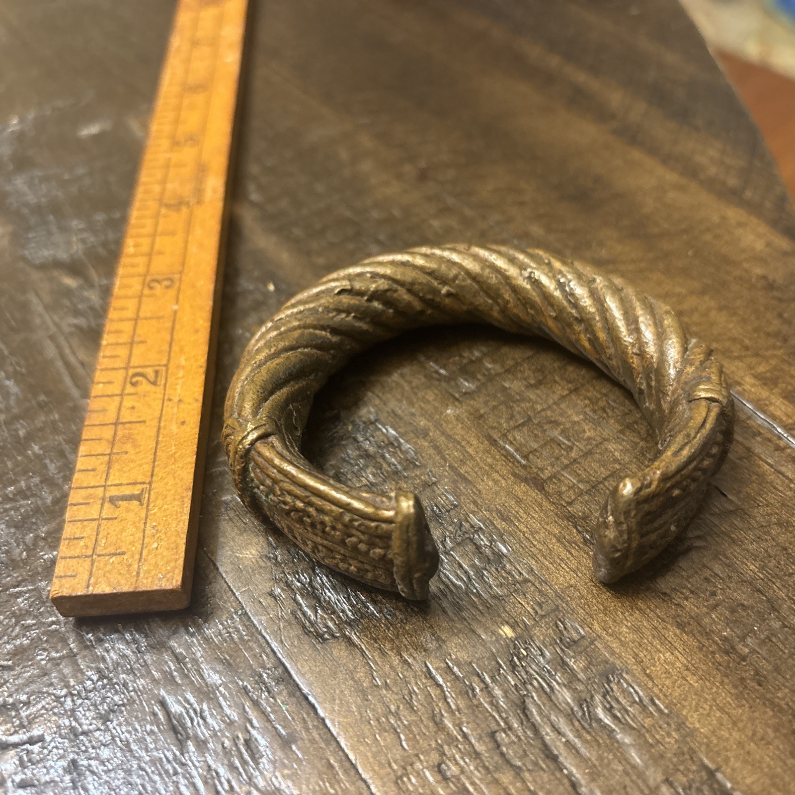 Antique Brass West African Manilla Currency Slave Bracelets Brass Bronze Ornate