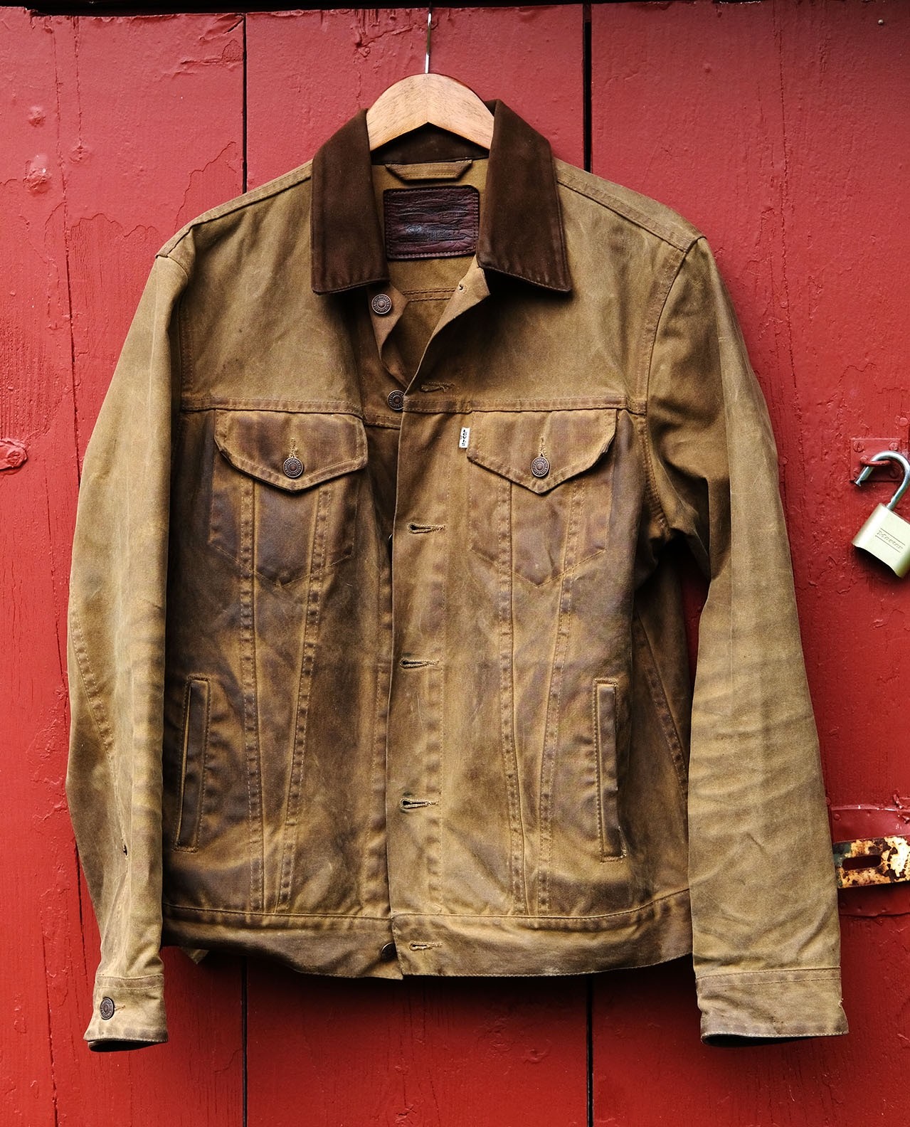 Filson x Levi\'s Tin Cloth Trucker Jacket | Large | Dark Tan | USA Made | Rare
