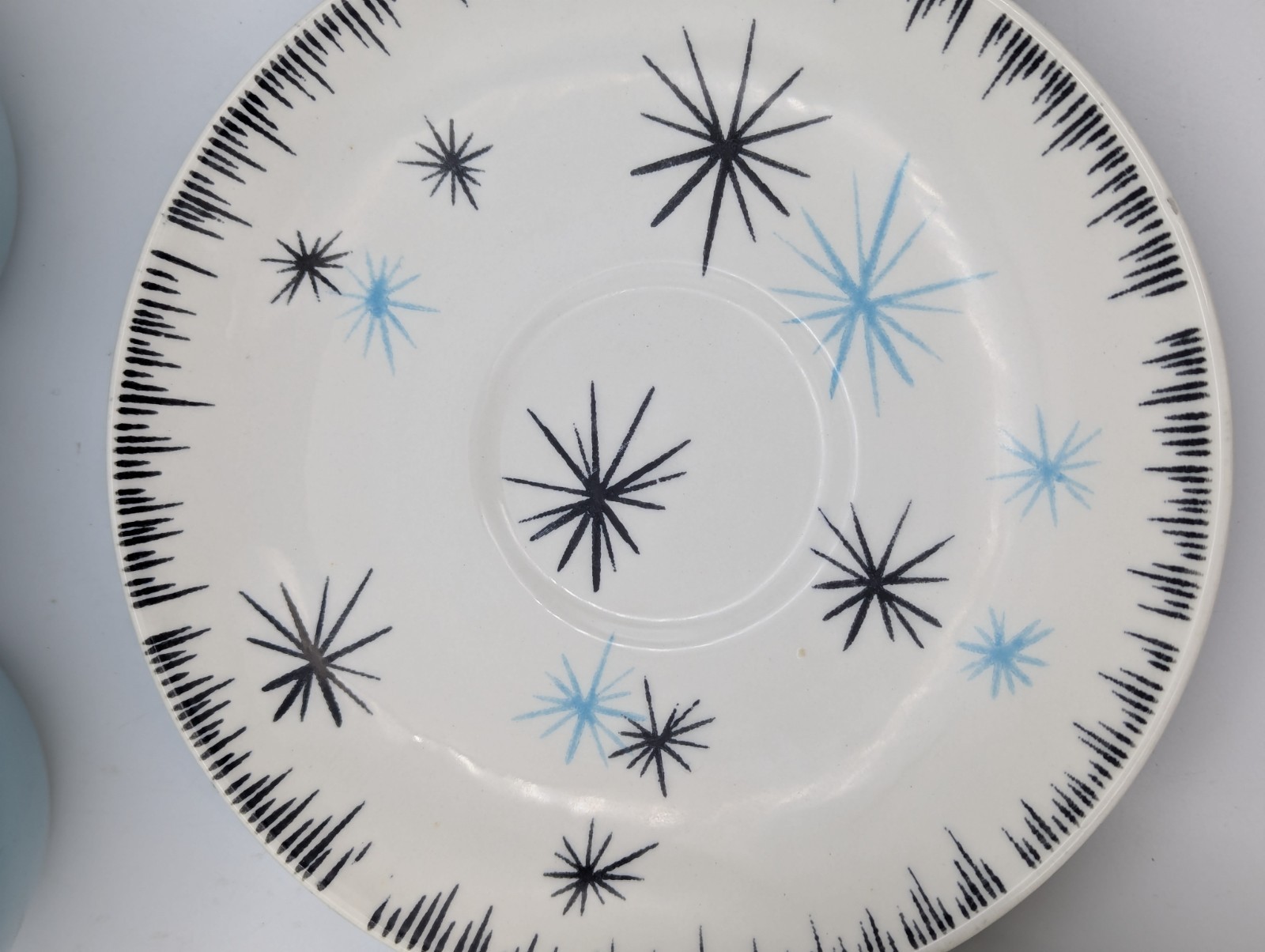 8 Homer Laughlin Star-Brite Cup & Saucer Sets MCM Atomic Rare HLC Dura-Print