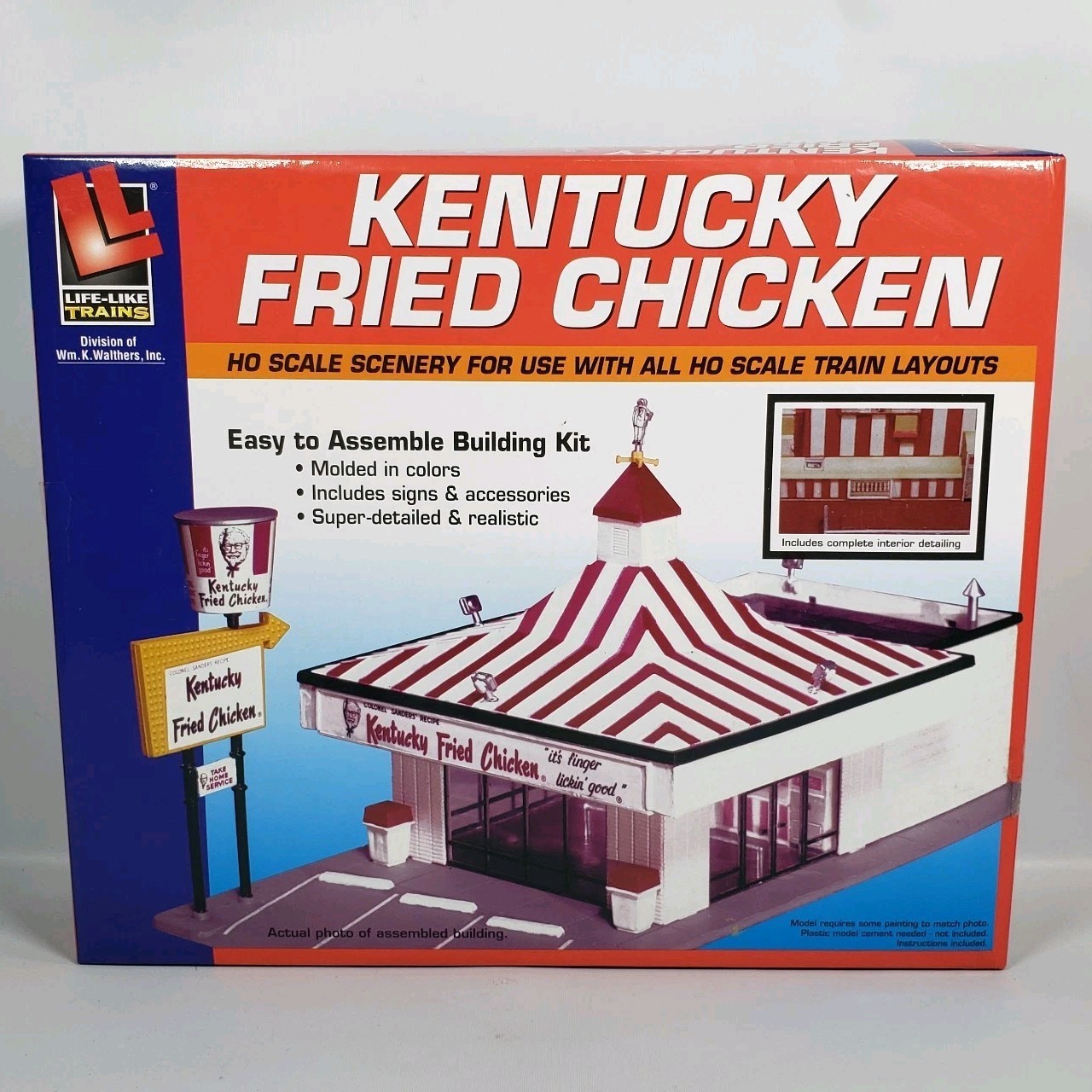 HO Walthers Life-Like 433-1394 Kentucky Fried Chicken Kit - New Open Box 