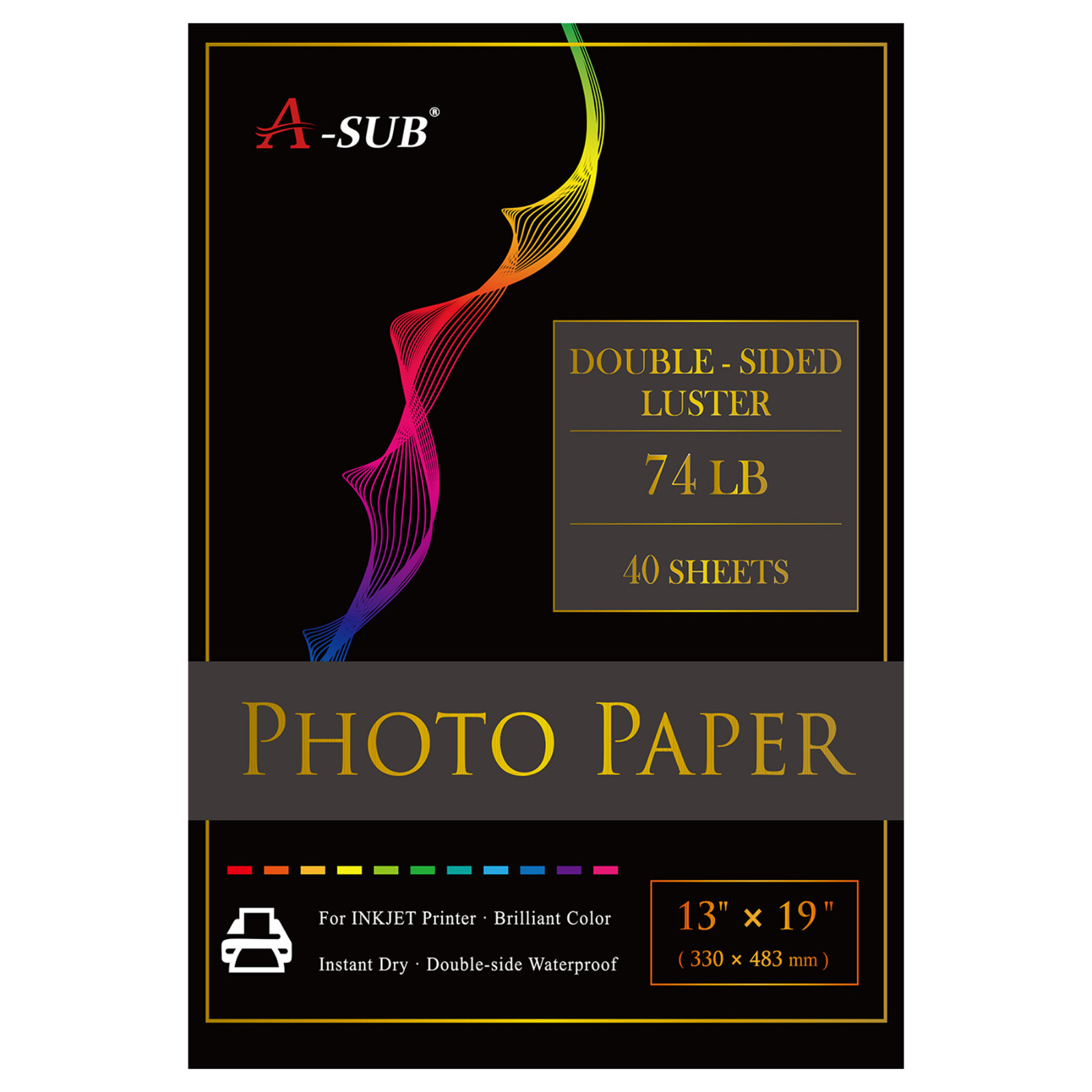A-SUB Premium Photo Paper 13x19 Double Sided Luster for Inkjet Epson Canon 74LB A-SUB Premium Photo Paper 13x19 Double Sided Luster for Inkjet Epson Canon 74LB