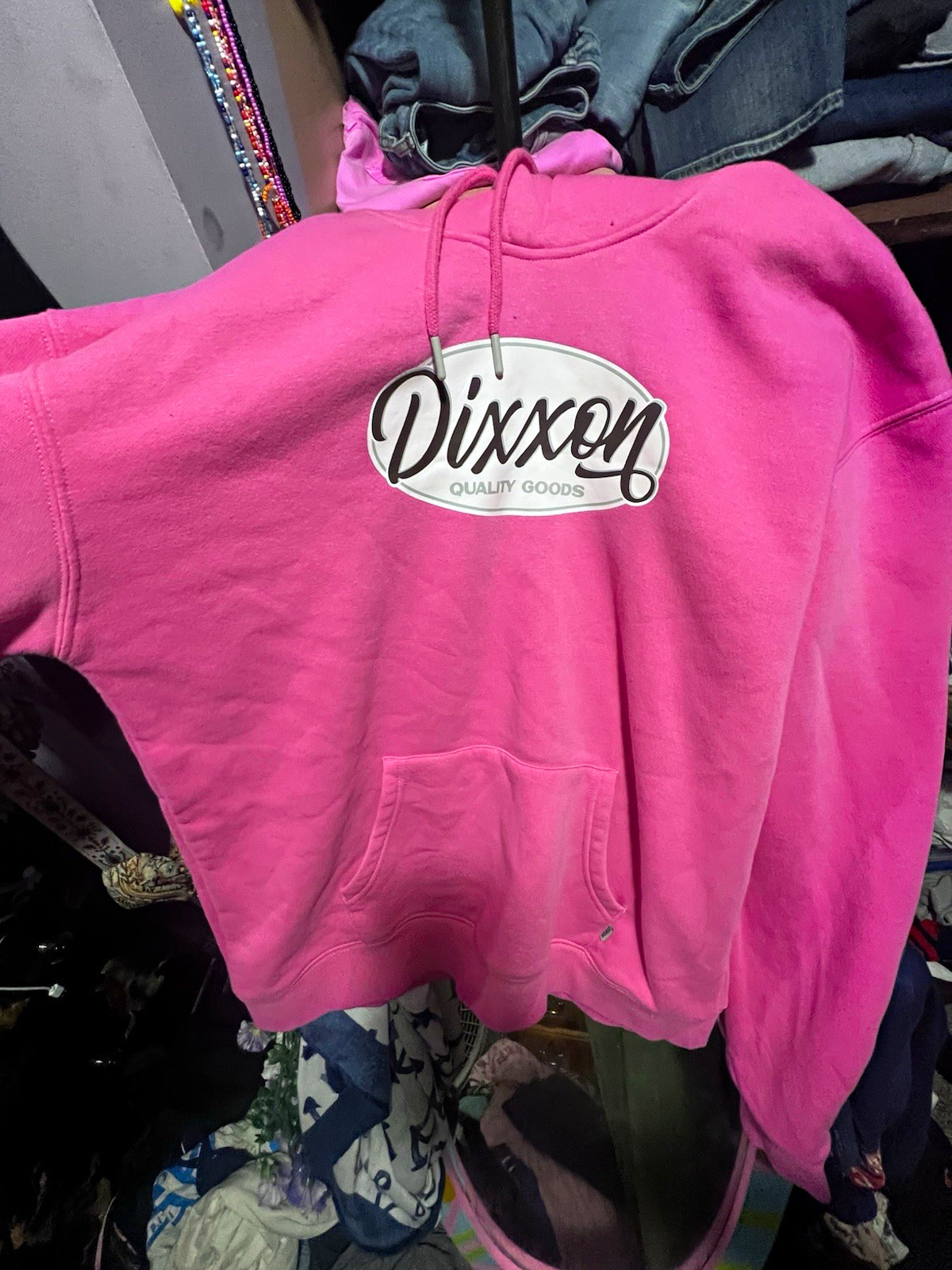 NWOT Dixxon Pink Pullover Hoodie Cotton Blend Logo L