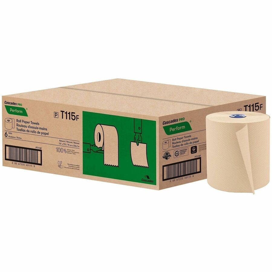 Cascades PRO Tandem Roll Towels 775ft 1-Ply 7.5\