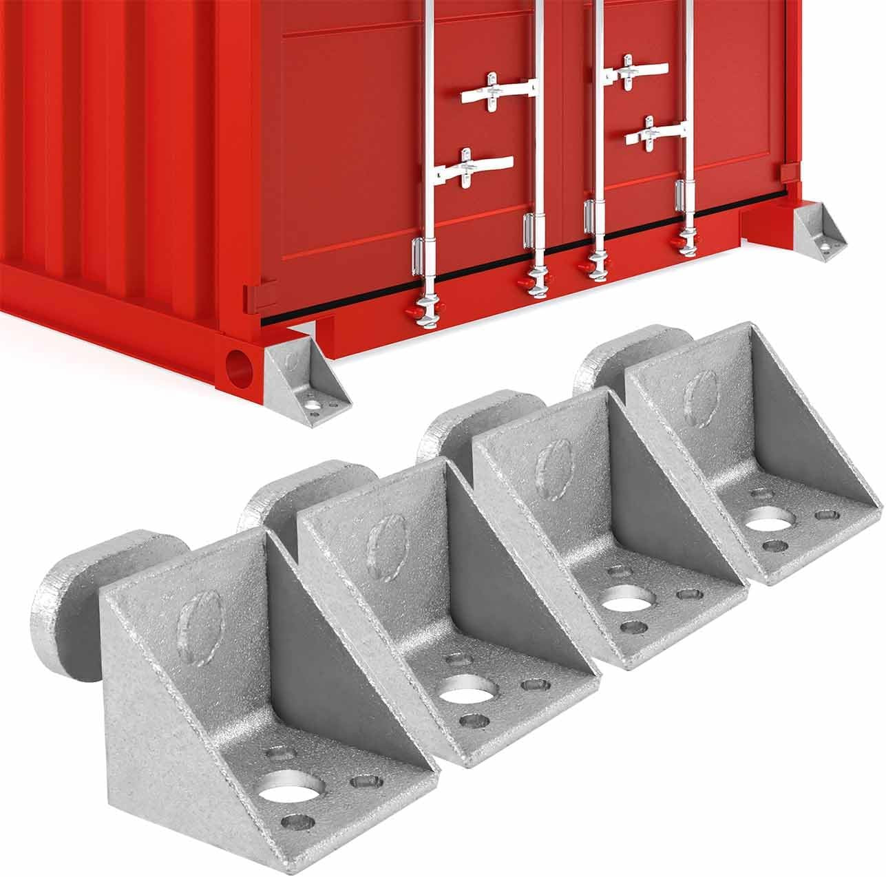 4 Pack Upgraded Shipping Container Ground Anchors, Hot Dipped Galvanized Steel S