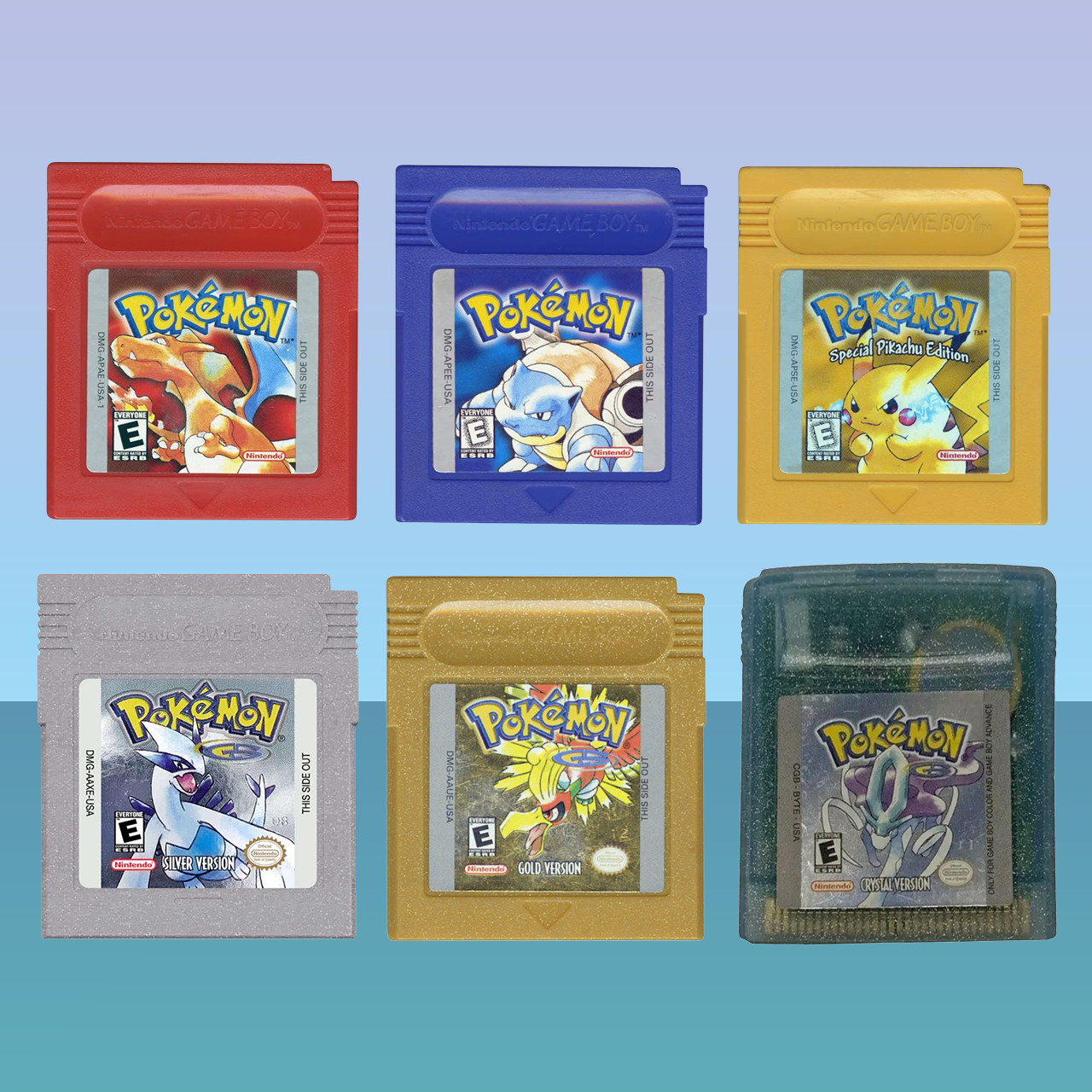 Pokemon Blue, Red, Yellow, Silver, Gold, Crystal Version Game Boy Color (READ) Pokemon Blue, Red, Yellow, Silver, Gold, Crystal Version Game Boy Color (READ)