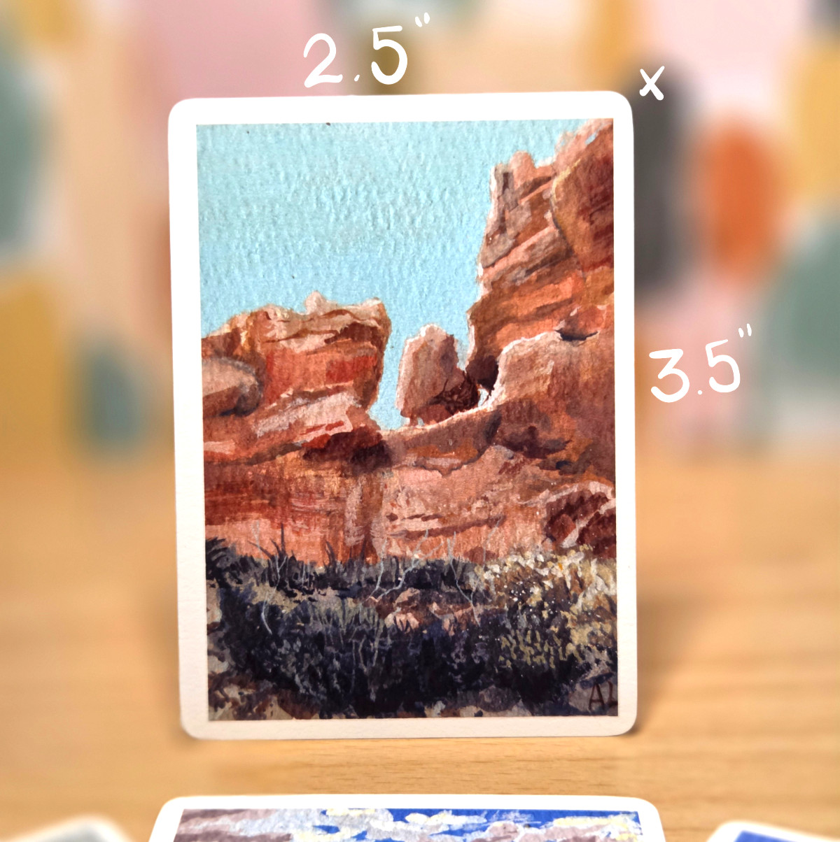ACEO PRINT Red Rock Desert Sandstone Landscape Signed Limited Edition