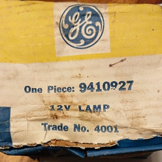 Ge 12v Lamp No. 4001 Sealed Bulb New Old Stock Vintage Ge 12v Lamp No. 4001 Sealed Bulb New Old Stock Vintage