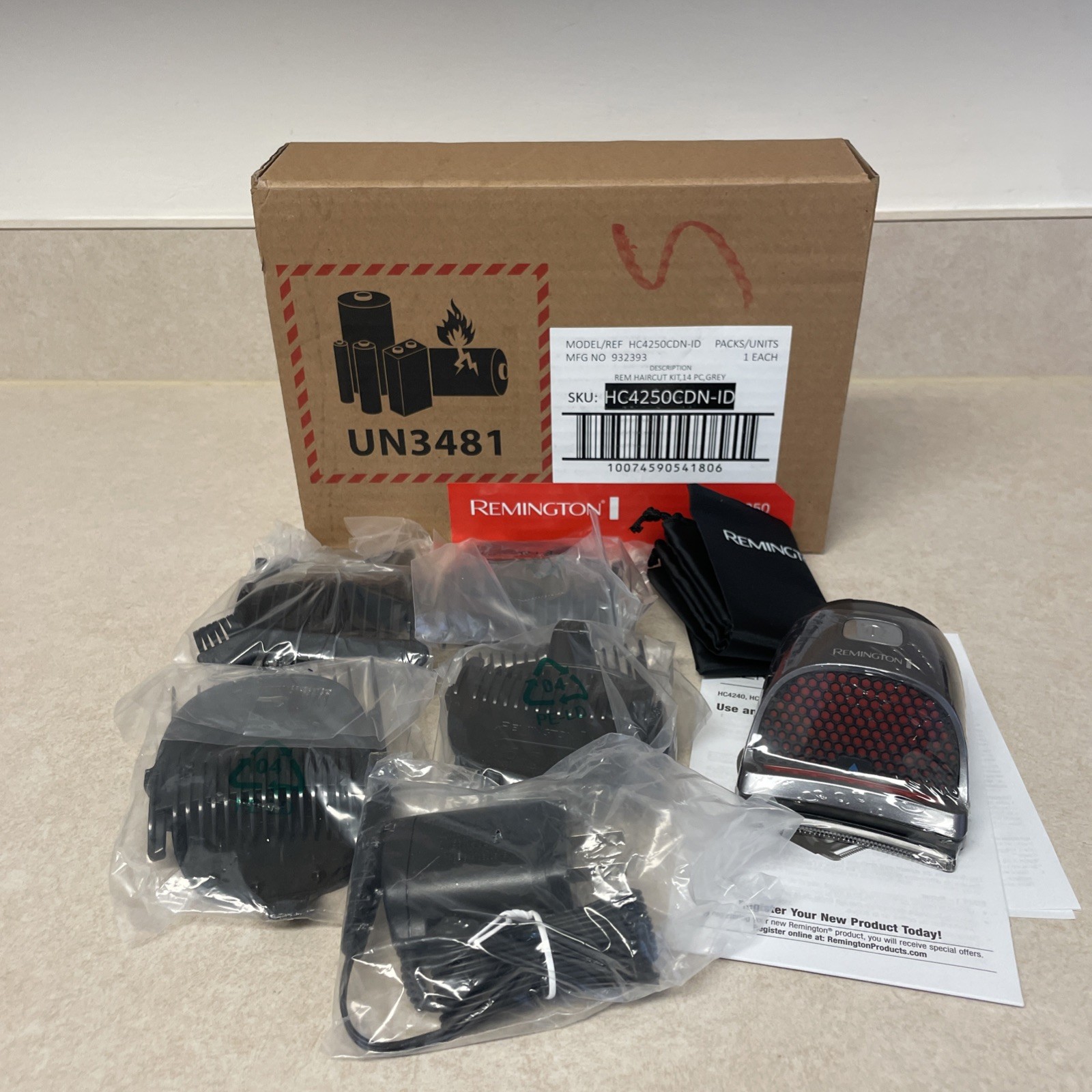 Remington HC4250 Shortcut Pro Self-Haircut Kit Cordless Clipper 13 Pc Open Box