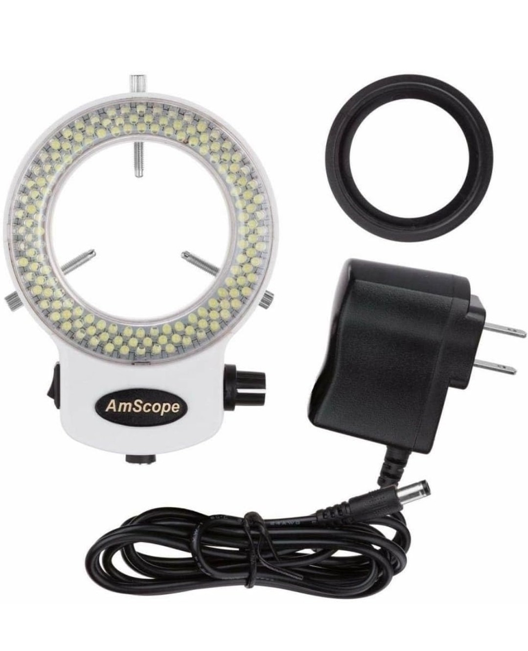 AmScope MIC-209 Adjustable Microscope LED Ring Light Powered, Uniform & Bright