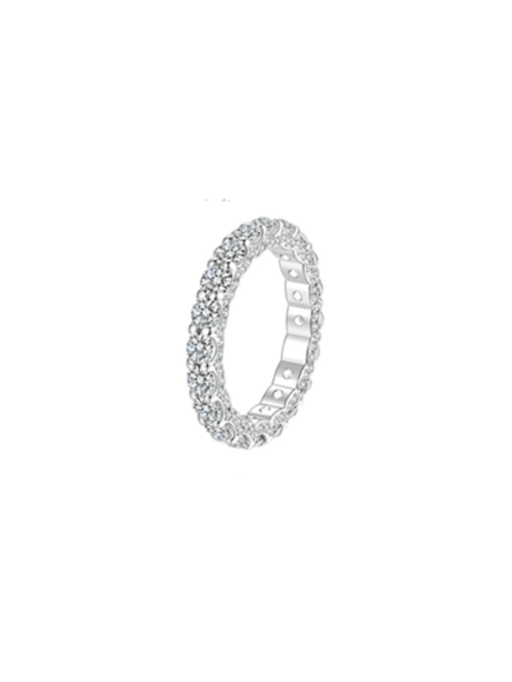 Aurvelle Moissanite Full Eternity Band Ring 925 Sterling Silver Wedding Size 7