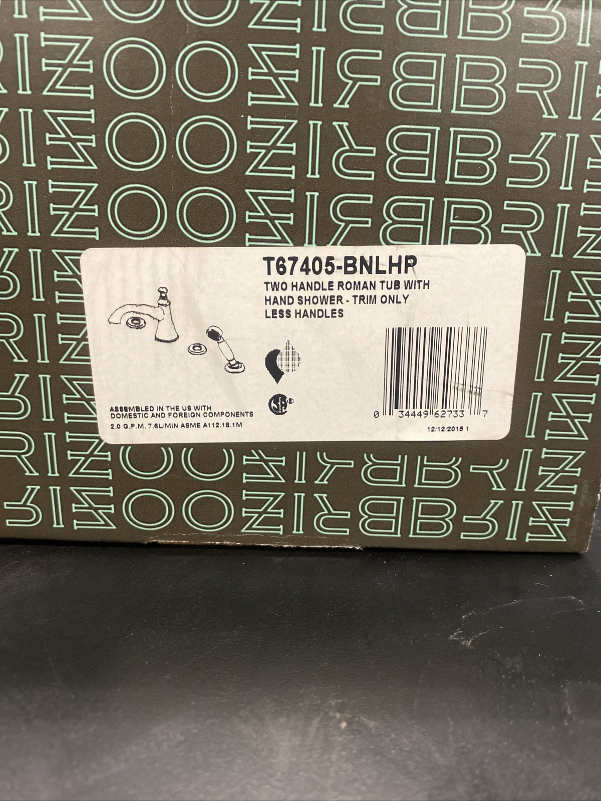Brand New Brizo T67405-BNLHP Brushed Nickel Tub Filler Hand Shower