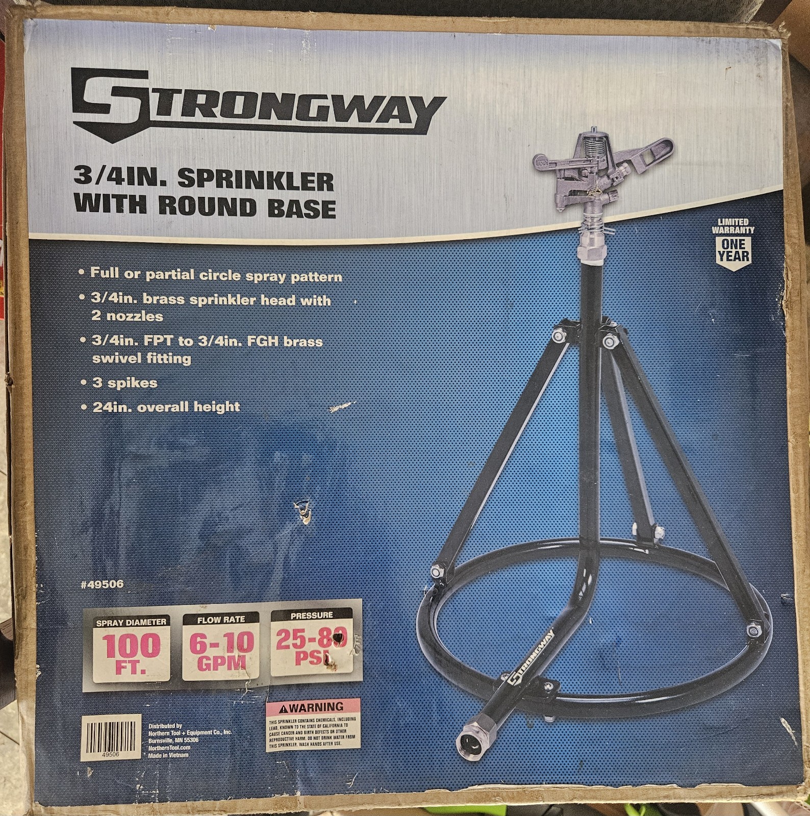 Strongway 3/4 Tripod Sprinkler with Round Base New Strongway 3/4 Tripod Sprinkler with Round Base New