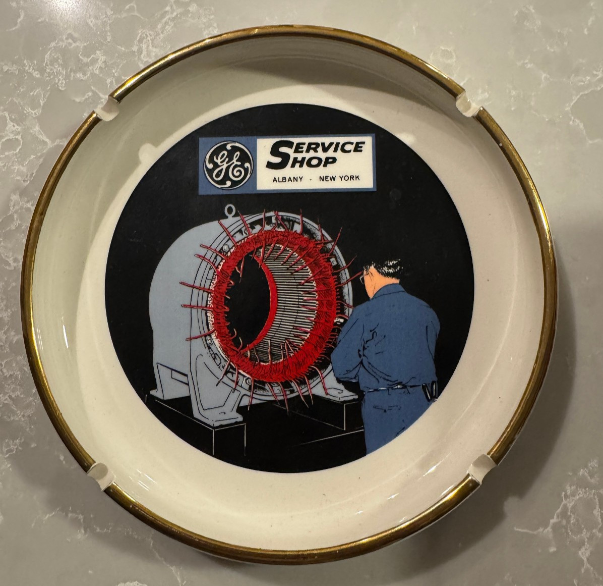 Vintage GE General Service Shop Albany, NY New York Ashtray Lerick Mfg. Co. Inc. Vintage GE General Service Shop Albany, NY New York Ashtray Lerick Mfg. Co. Inc.
