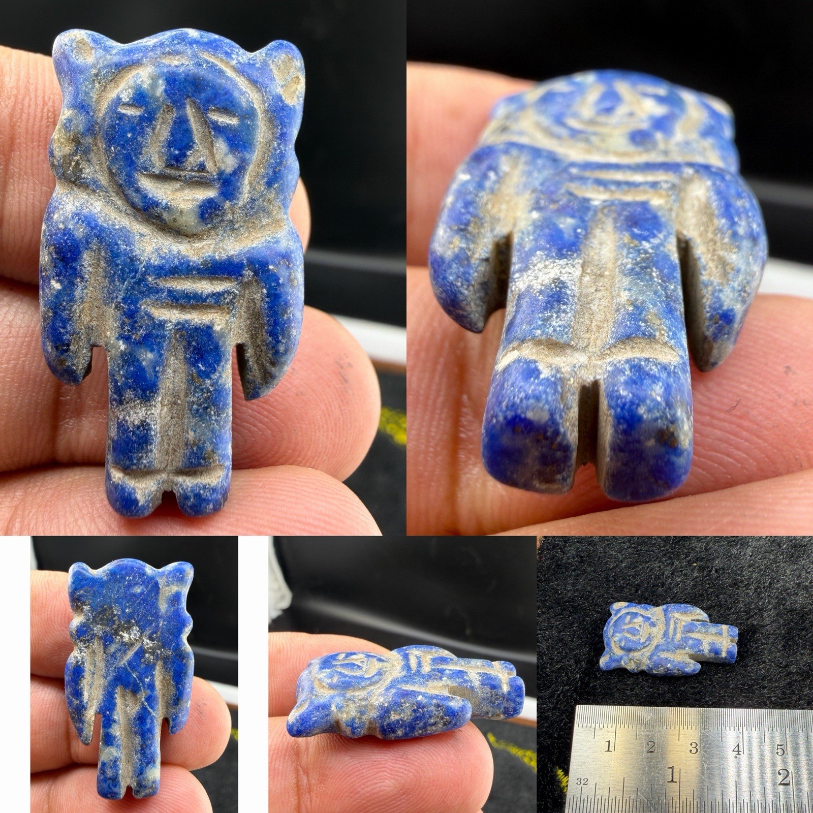 100 AD Ancient Rare Found Lapis Lazuli Stone Unique Doll Amulet 100 AD Ancient Rare Found Lapis Lazuli Stone Unique Doll Amulet