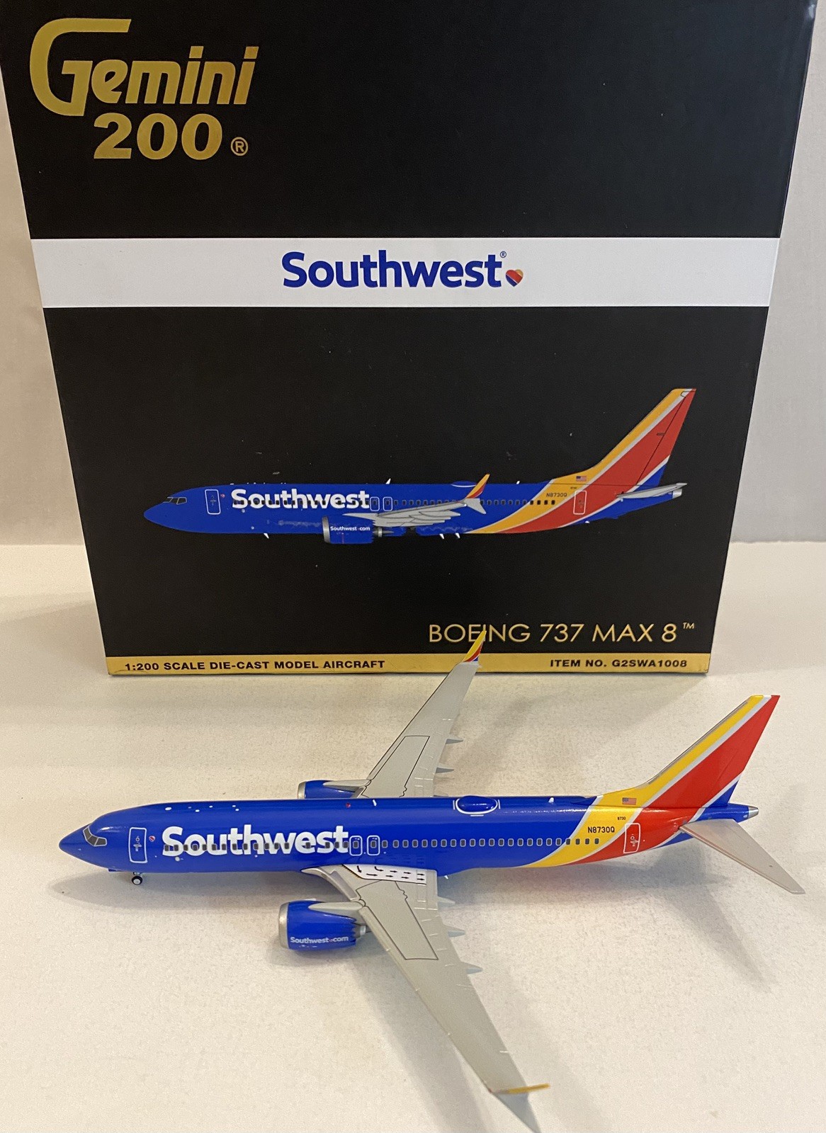 Gemini Jets 1:200 Southwest Airlines Boeing B737 MAX 8 G2SWA1008 Gemini Jets 1:200 Southwest Airlines Boeing B737 MAX 8 G2SWA1008