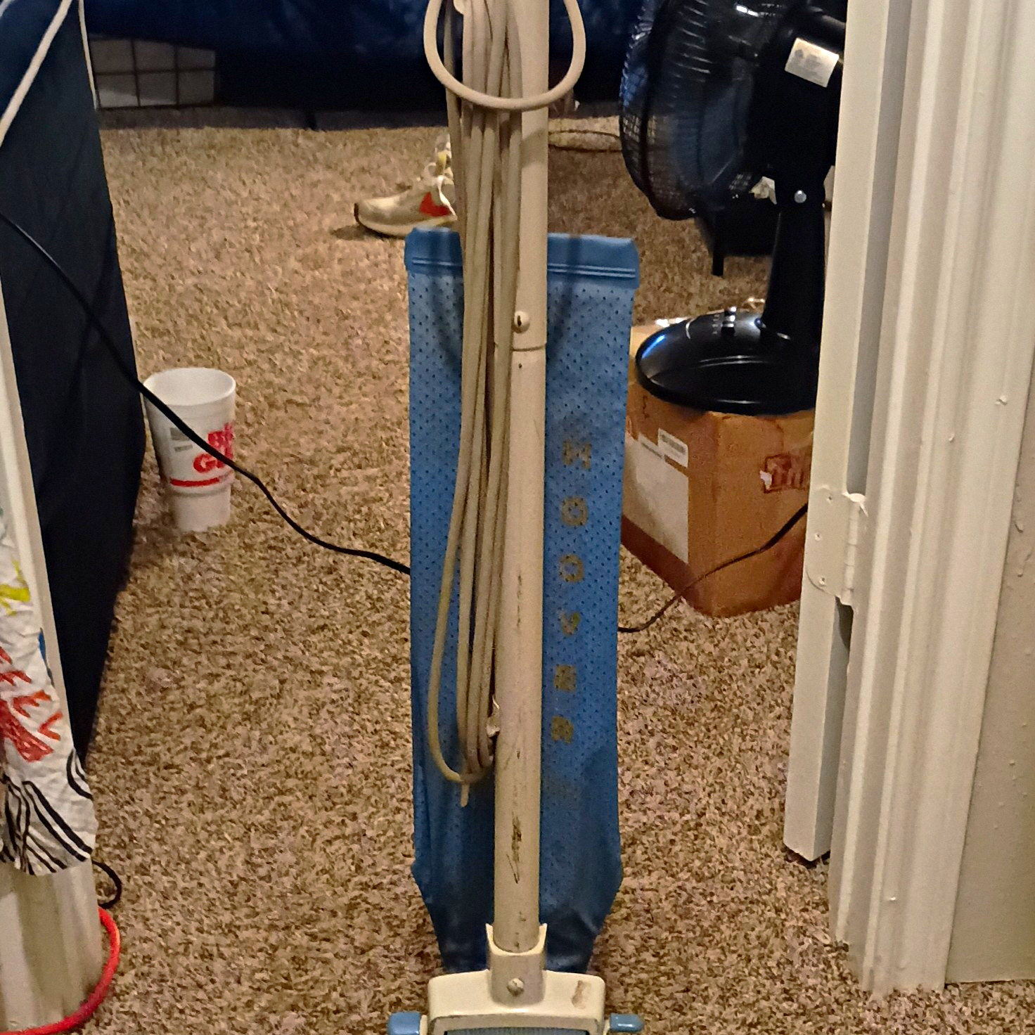 Vintage 1967-Hoover Convertible Corded Bagged Upright Vacuum Cleaner, Blue/White Vintage 1967-Hoover Convertible Corded Bagged Upright Vacuum Cleaner, Blue/White