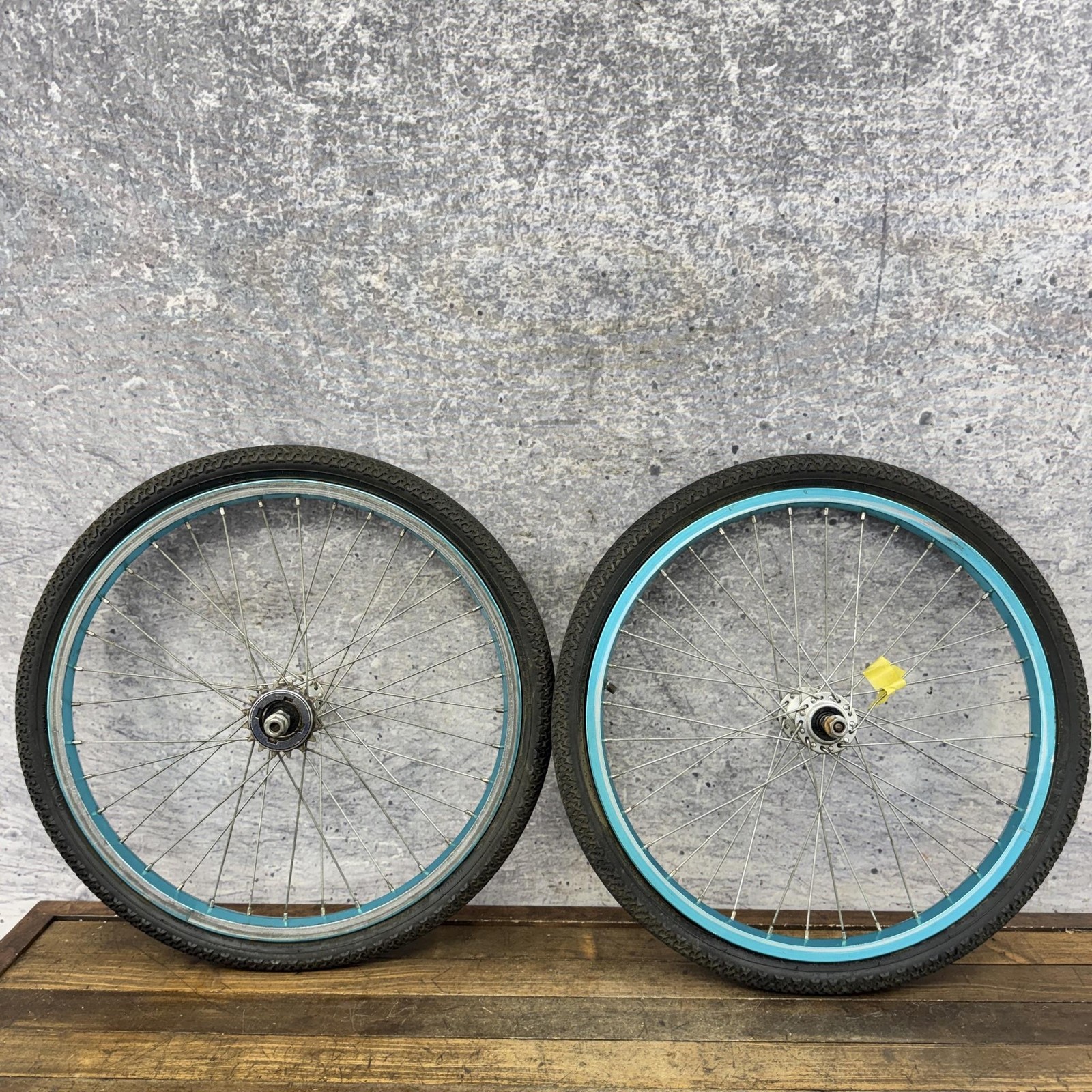 Vintage ACS 20in BMX Wheelset Blue Rims Haro Group 1 36H Old School Hubs 90s