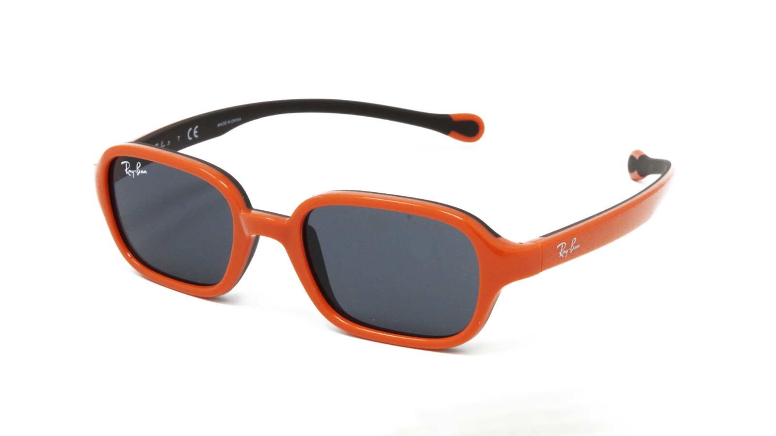 Ray Ban JR Kids Sunglasses RJ9074S 709587 Orange on Rubber Black 41mm NEW Ray Ban JR Kids Sunglasses RJ9074S 709587 Orange on Rubber Black 41mm NEW