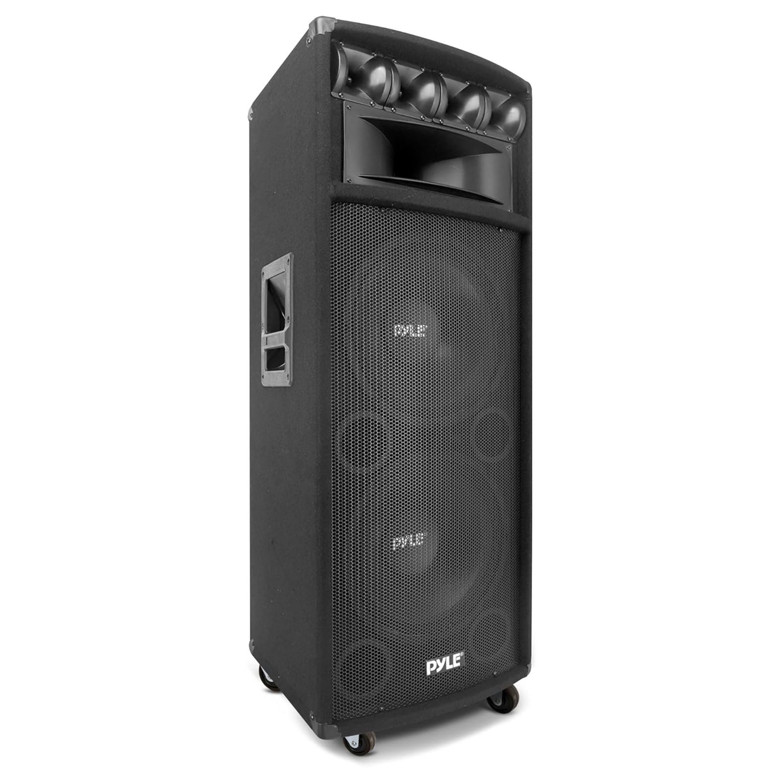 Pyle Portable Cabinet PA Speaker System - 1600 Watt Outdoor Stereo Charcoal Pyle Portable Cabinet PA Speaker System - 1600 Watt Outdoor Stereo Charcoal