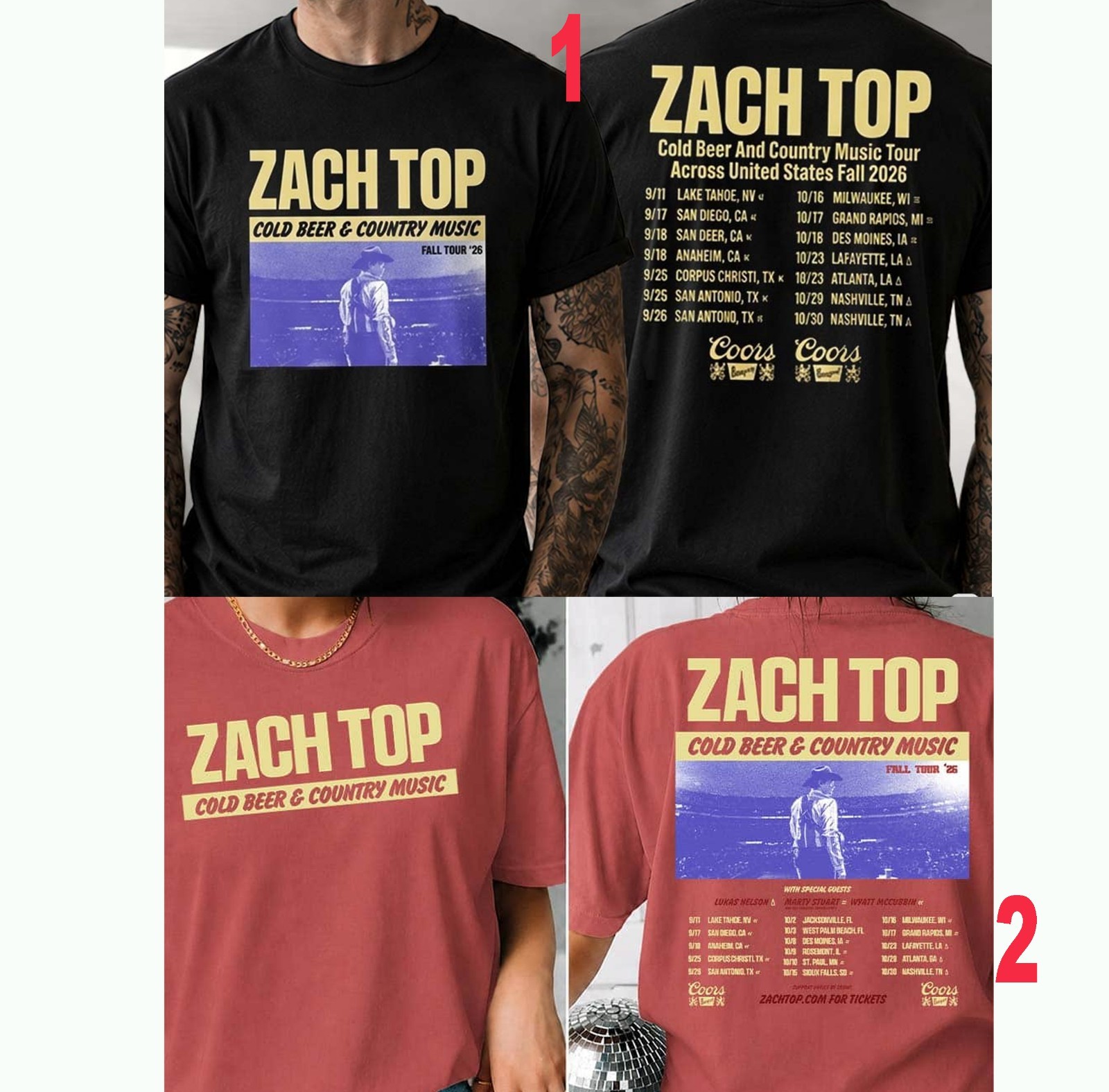 Zach Top Cold Beer And Country Music Tour Across United States Fall 2026 T shirt