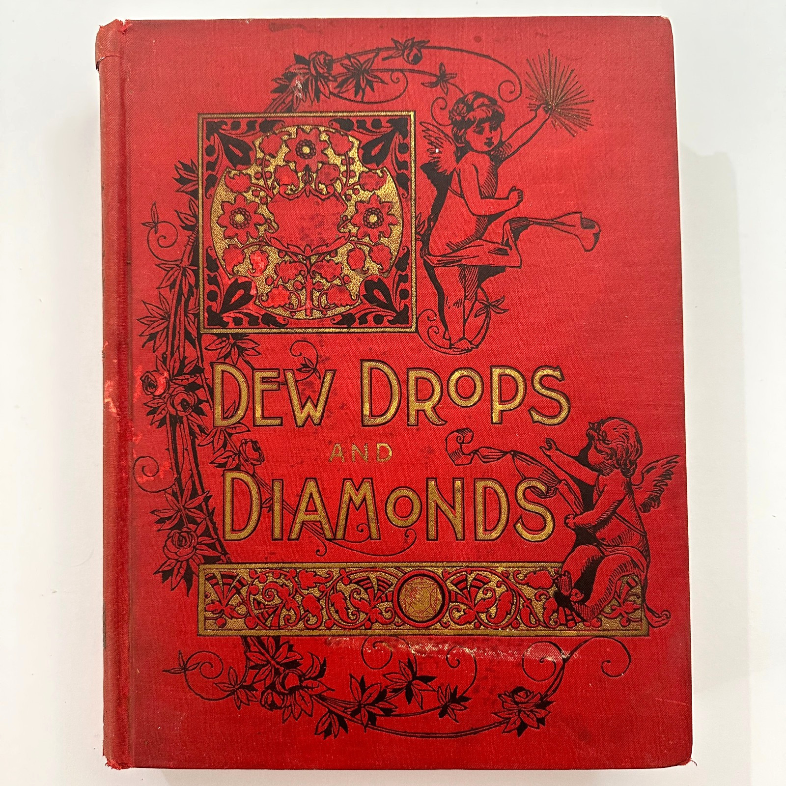 1892 Dewdrops And Diamonds Antique Childrens Story Book w/ Lithographs dew drops