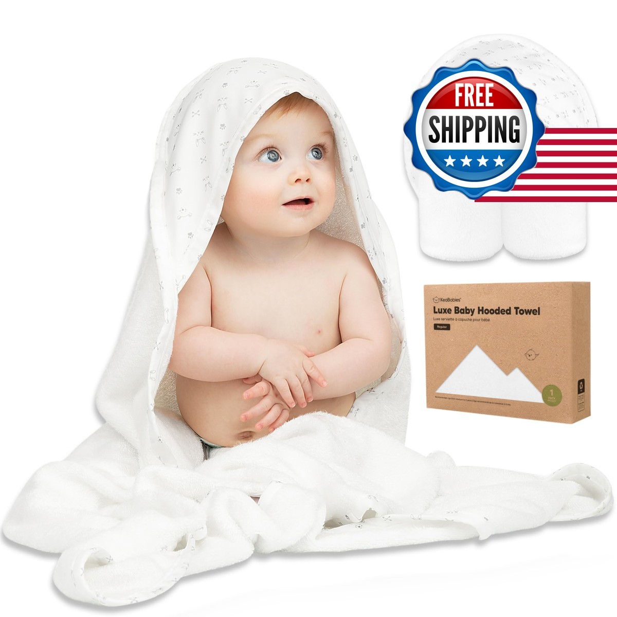 KeaBabies Hooded Baby Towel Newborn 35x35 KeaStory KeaBabies Hooded Baby Towel Newborn 35x35 KeaStory