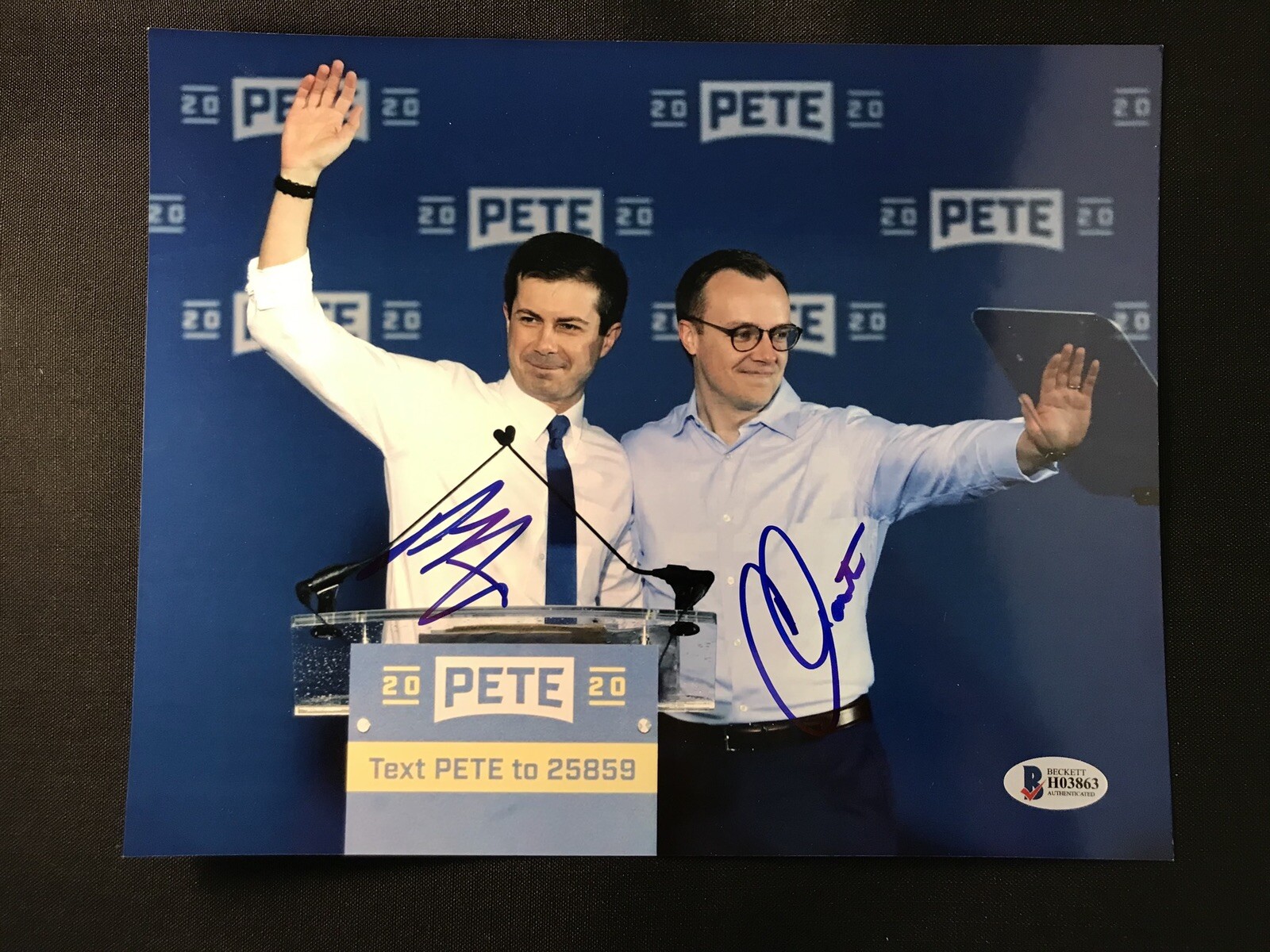 Mayor Pete Buttigieg Chasten Signed 8x10 Photo BAS COA Autograph 2020 Candidate Mayor Pete Buttigieg Chasten Signed 8x10 Photo BAS COA Autograph 2020 Candidate