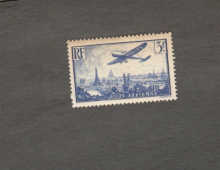 1936 France C12 Airmail stamp Paris Panorama Eiffel Tower & planes 1936 France C12 Airmail stamp Paris Panorama Eiffel Tower & planes