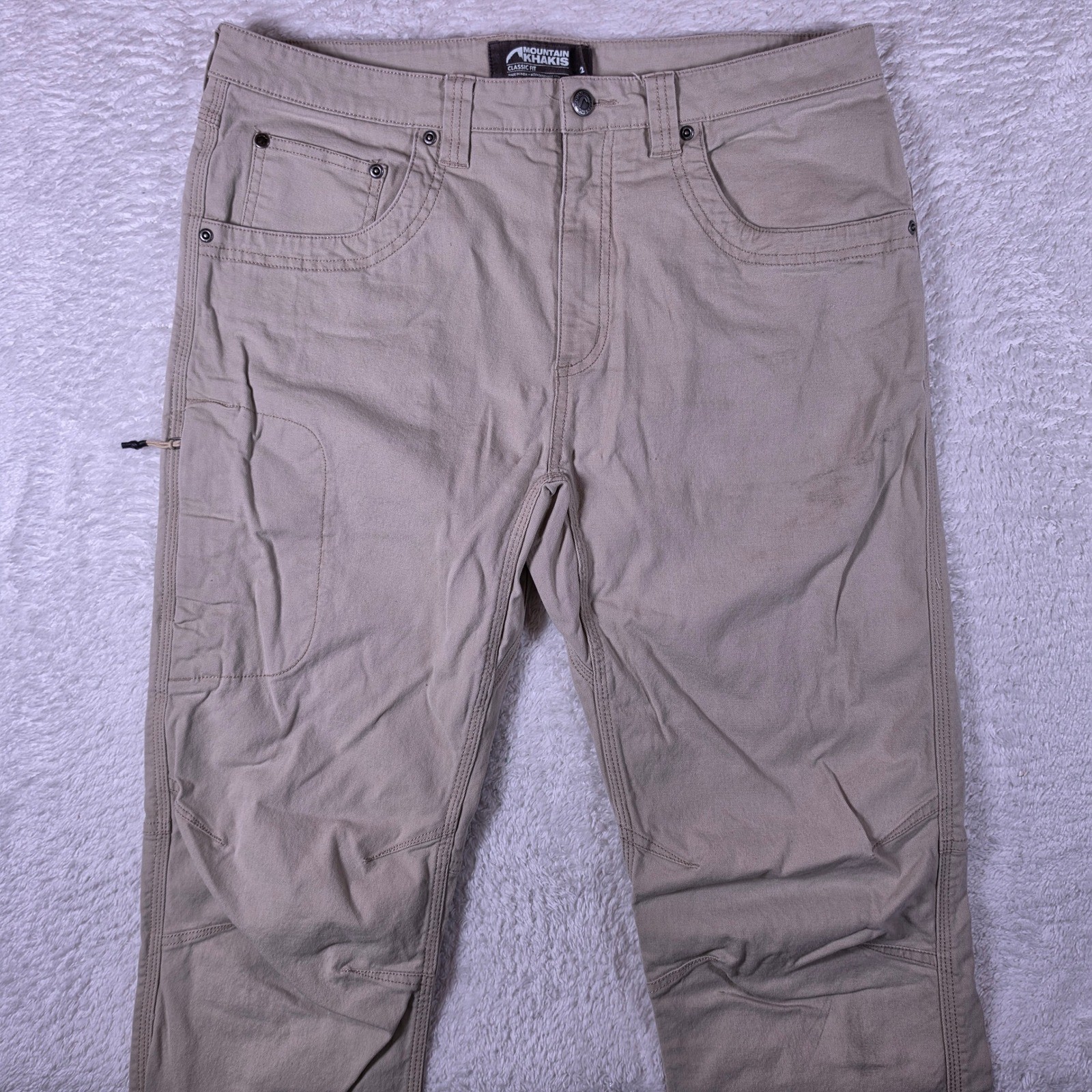 Mountain Khakis Camber Original Mens 35x32 Beige Stretch Classic Fit 504 E37