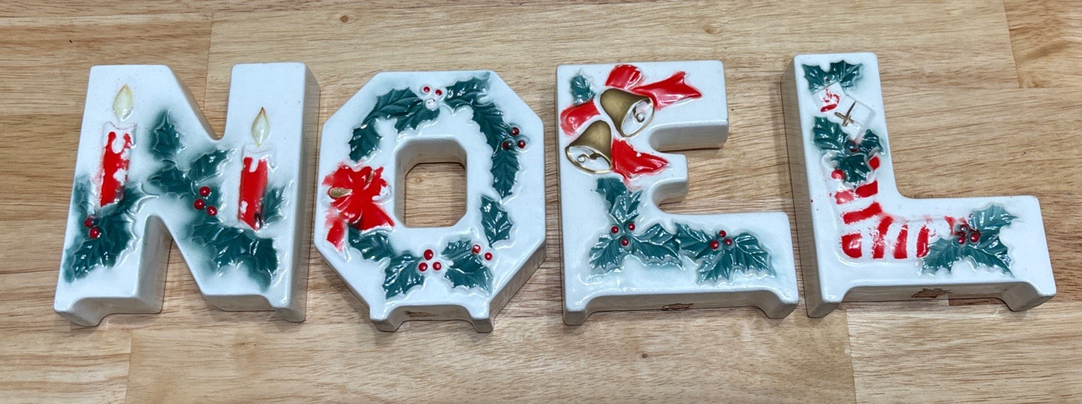 1950’s Vintage Mid Century Lipper & Mann Christmas Noel Candle Holder Letters 1950’s Vintage Mid Century Lipper & Mann Christmas Noel Candle Holder Letters