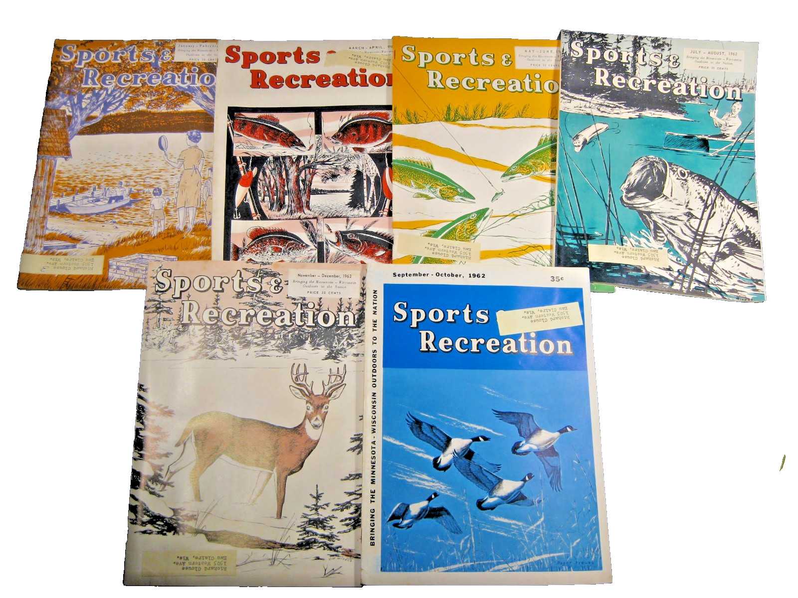 Vintage 1962 Full Year Set of 6 Sports & Recreation Magazines Waseca MN. & WI. Vintage 1962 Full Year Set of 6 Sports & Recreation Magazines Waseca MN. & WI.