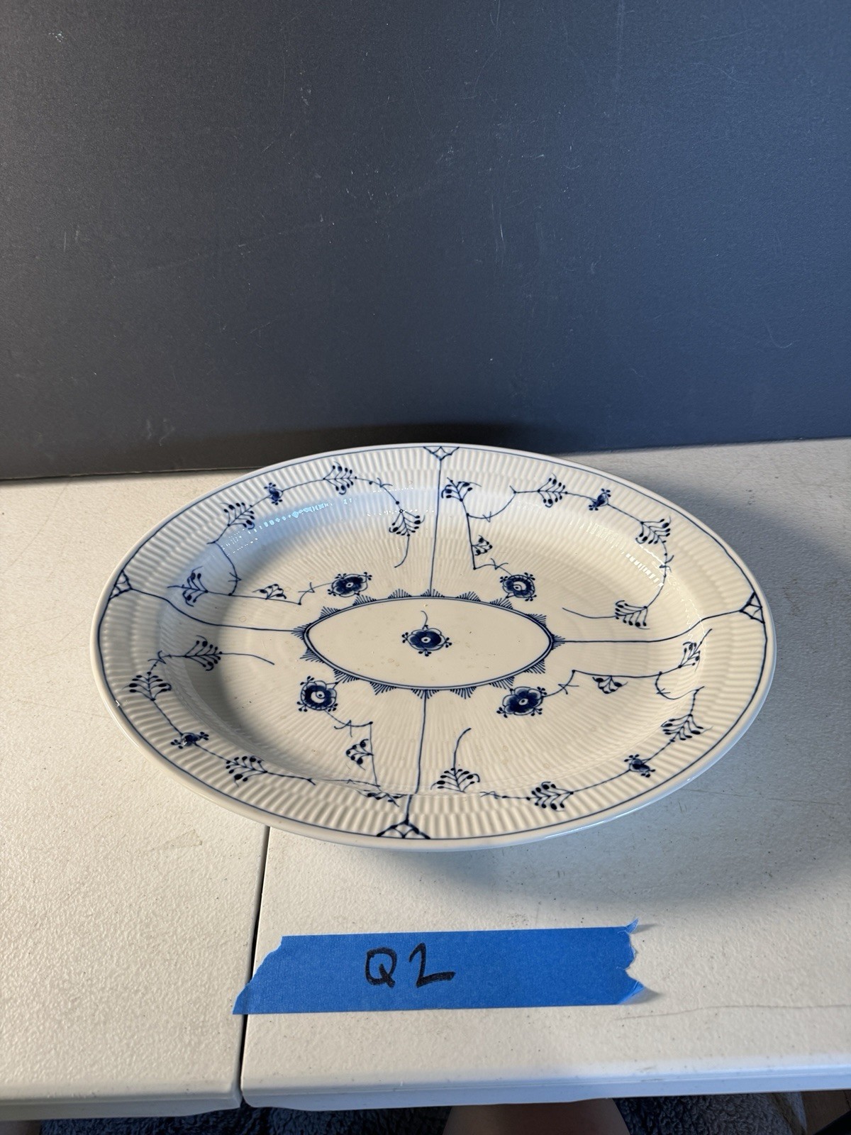Royal Copenhagen Blue Fluted Plain #1/100 16” Oval Serving Platter 2nd Quality