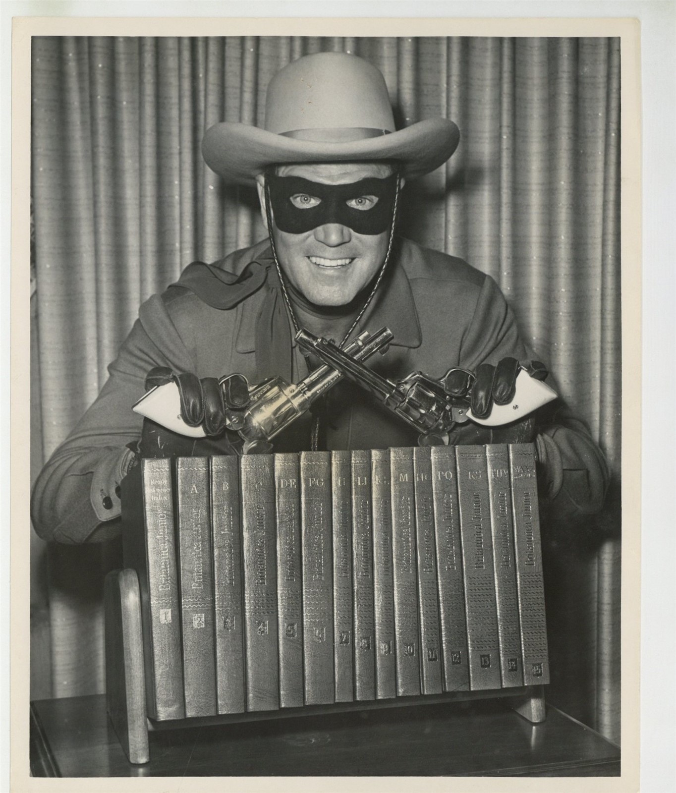Lone Ranger 1950 Clayton Moore Portrait Western Guns 8x10 Promo Photo J14750 